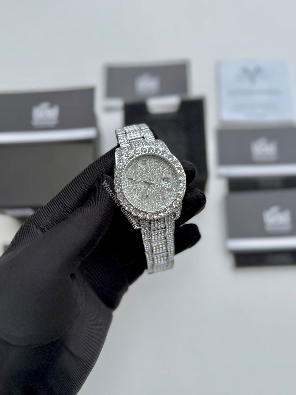 Miss Fox Iced Out Royal Oak Quartz (Silver) MFV332 Watches Galleria