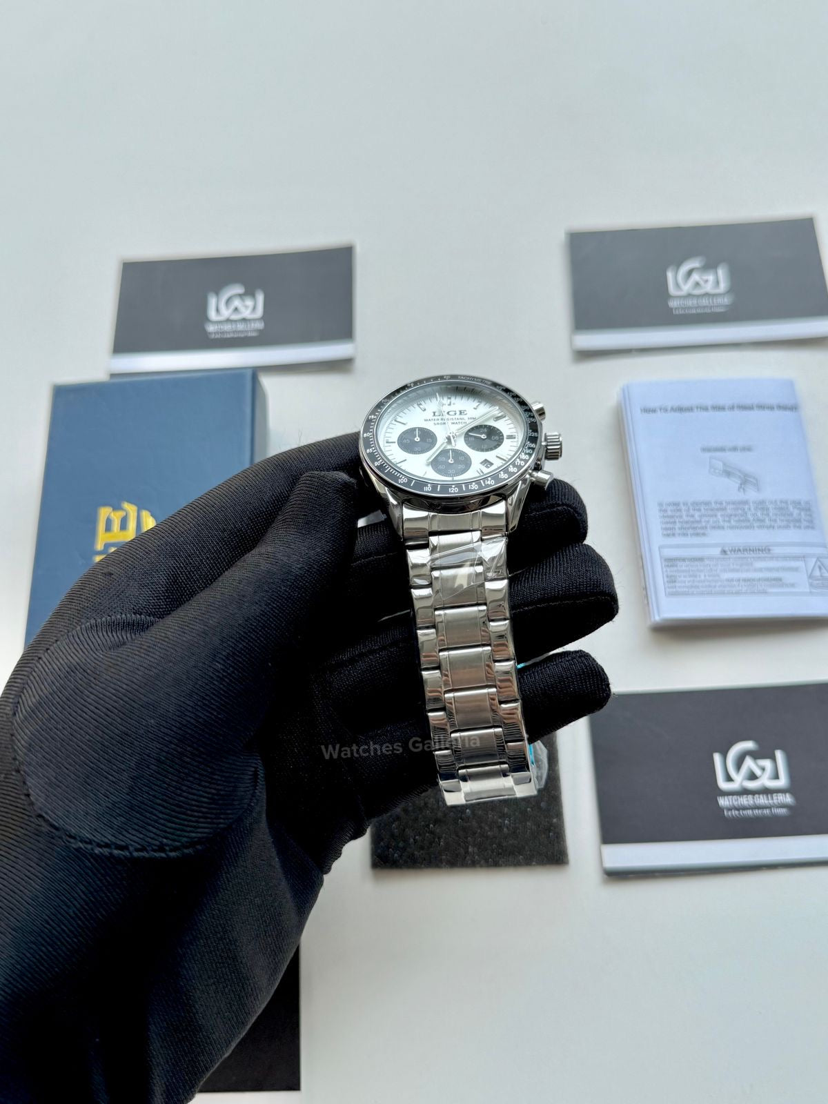 Lige Speedmaster Quartz (White/Black) Lige89137 Watches Galleria © Copyrights All Right Reserved
