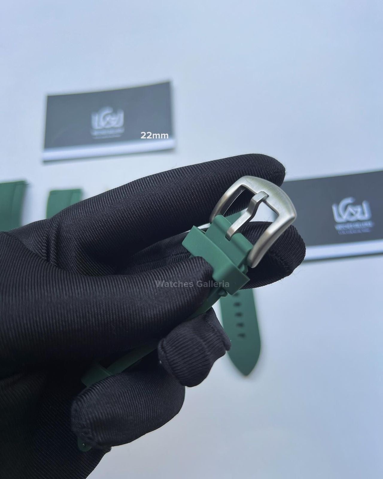 Rubber Straps Quick Release (Army Green Silver Buckle) 20mm or 22mm