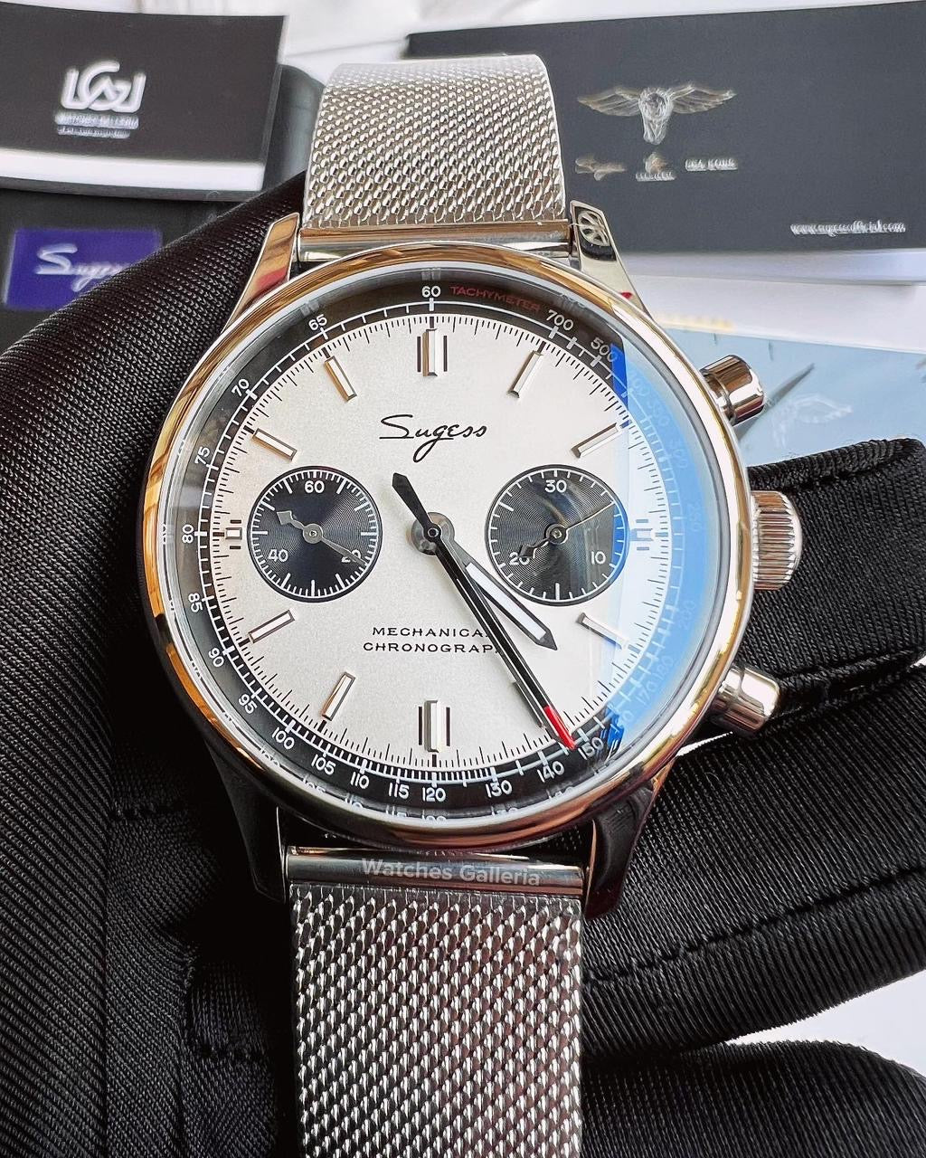 Sugess Panda Chronograph Manual Wind (White) ST1901