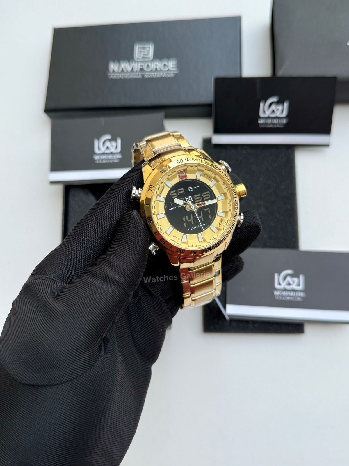 Naviforce Dual Analog and Digital Watch (Gold) NF9093M Watches Galleria