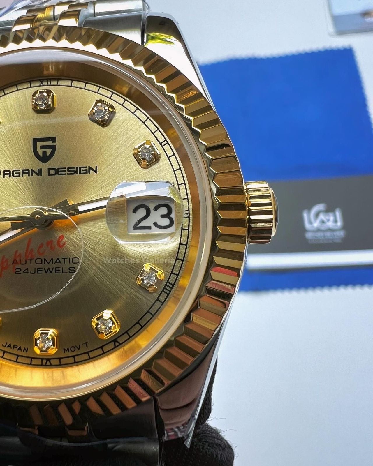 Pagani Design DateJust Stones Dial Automatic (Gold) PD1645 Watches Galleria