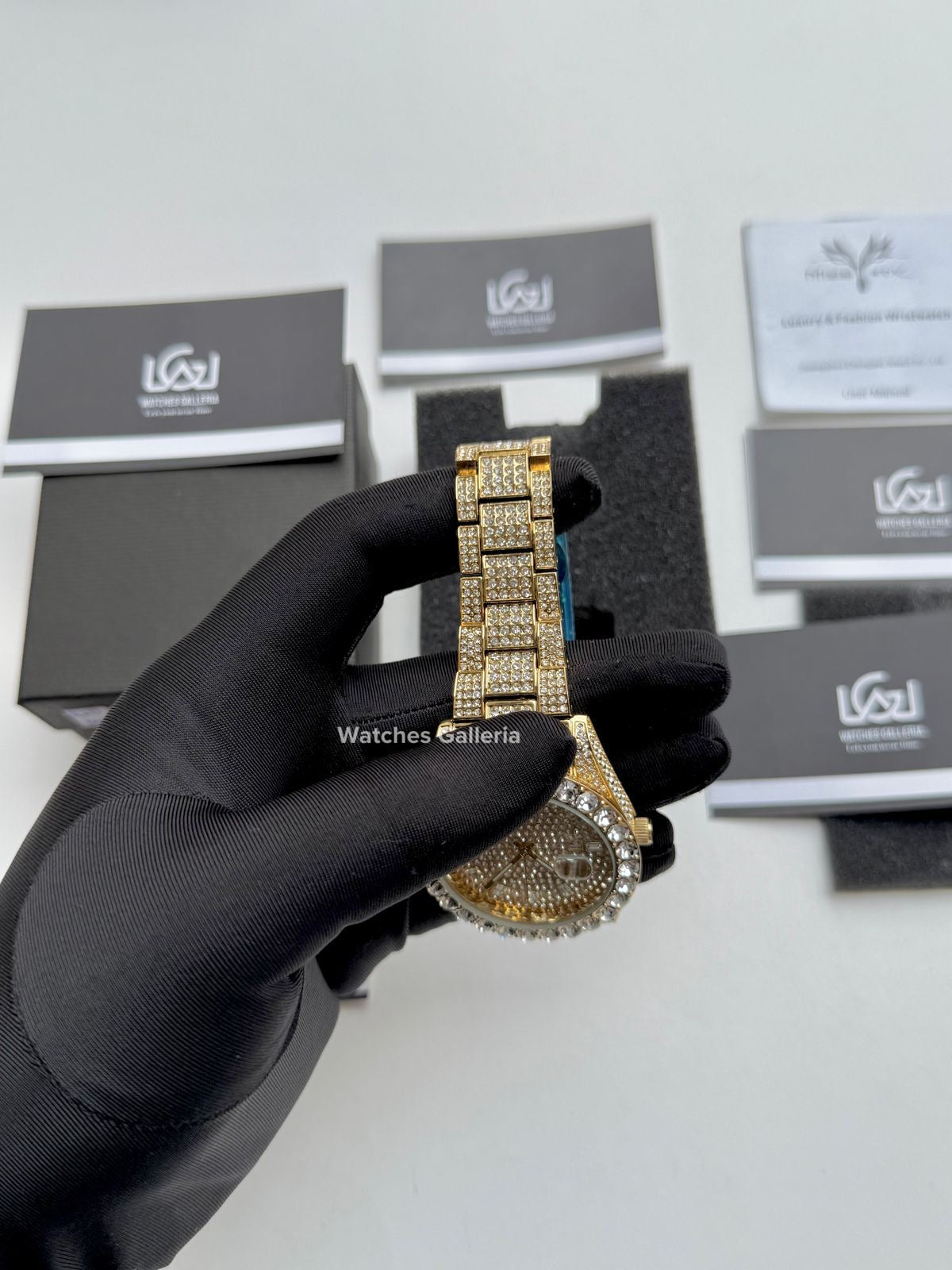 Miss Fox Iced Out Royal Oak Quartz (Gold) MFV332 Watches Galleria