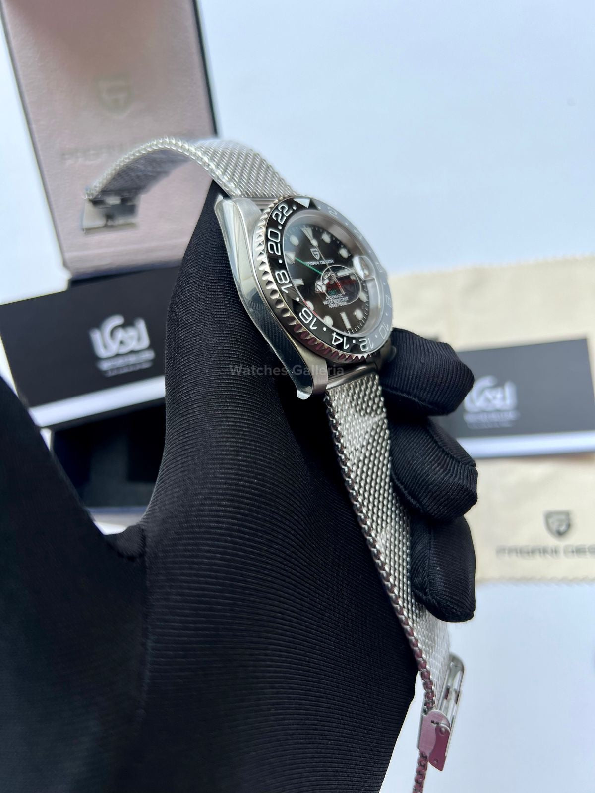 Pagani Design GMT Master I Automatic Watch (Exclusive Mesh Bracelet) PD1662 Watches Galleria