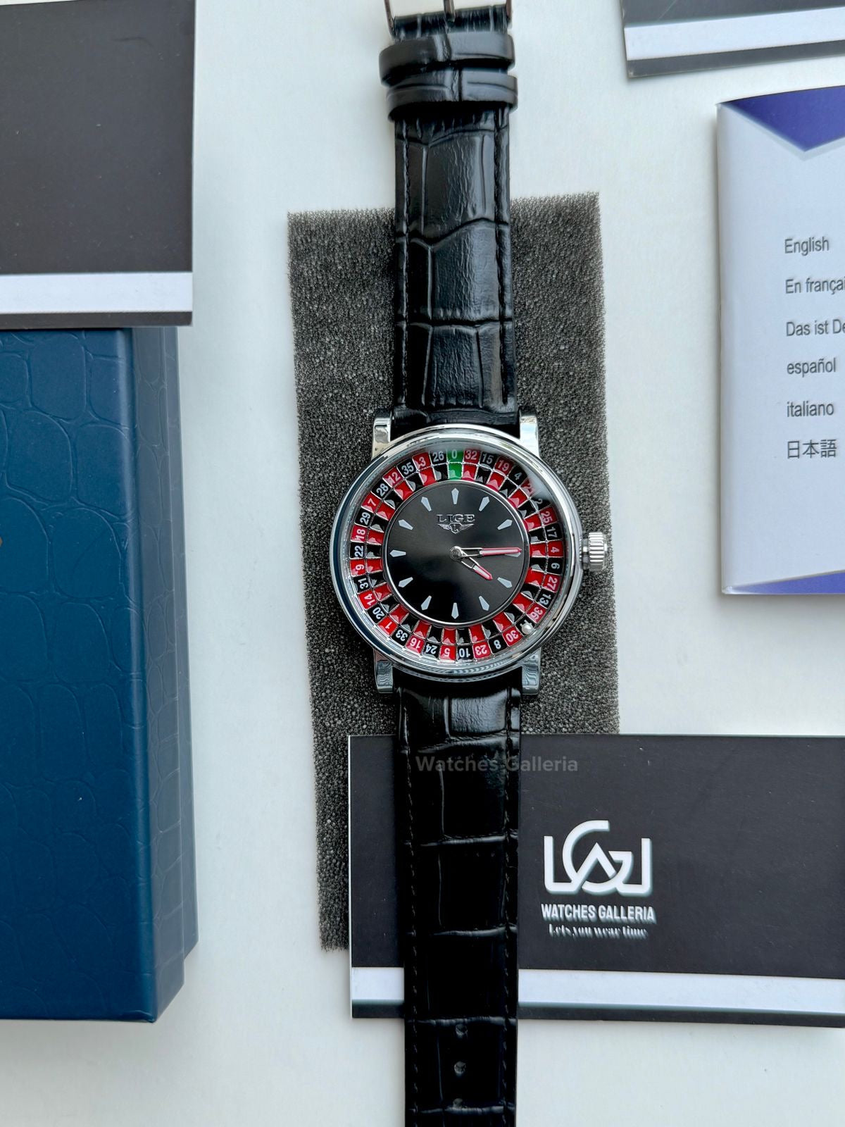 Lige Casino Watch Quartz (Silver Black) LG89161 Watches Galleria