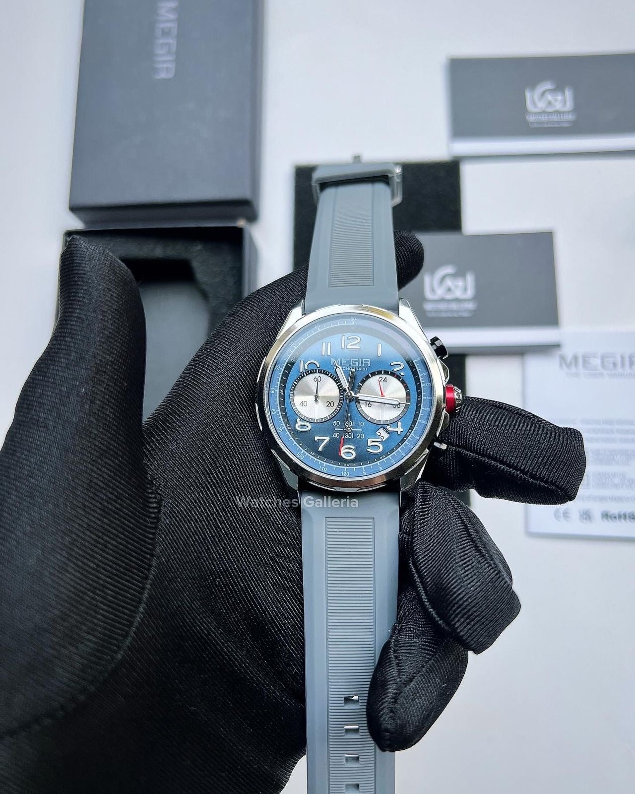 Megir Panda Chronograph Quartz (Grey Blue) MN2230