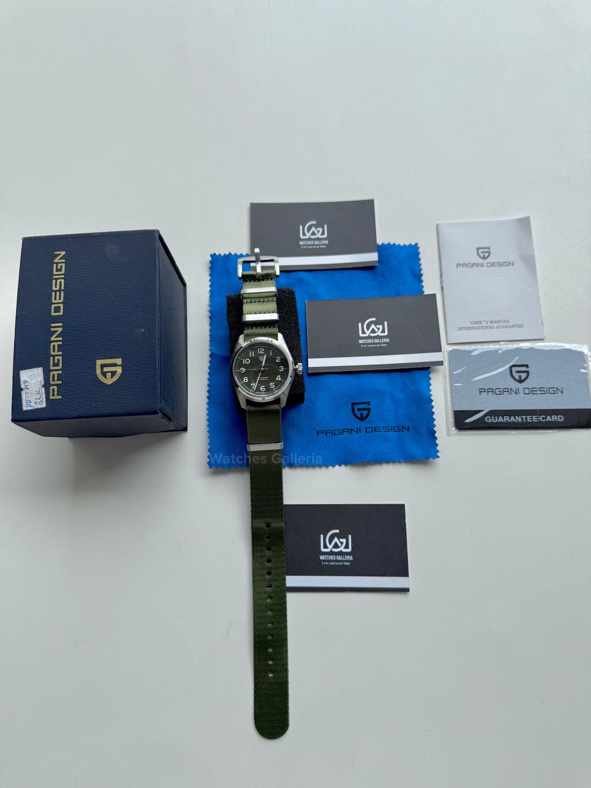 Pagani Design Spirit Pilot Automatic (Green-Nylon Bracelet) PD1717 Watches Galleria