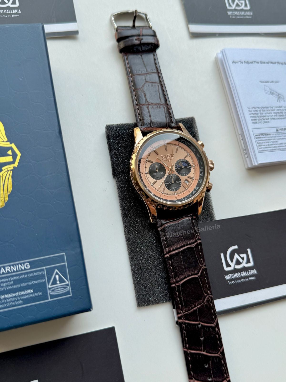 Lige Chronograph Quartz (Rose Gold) Lige8989 Watches Galleria © Copyrights All Right Reserved