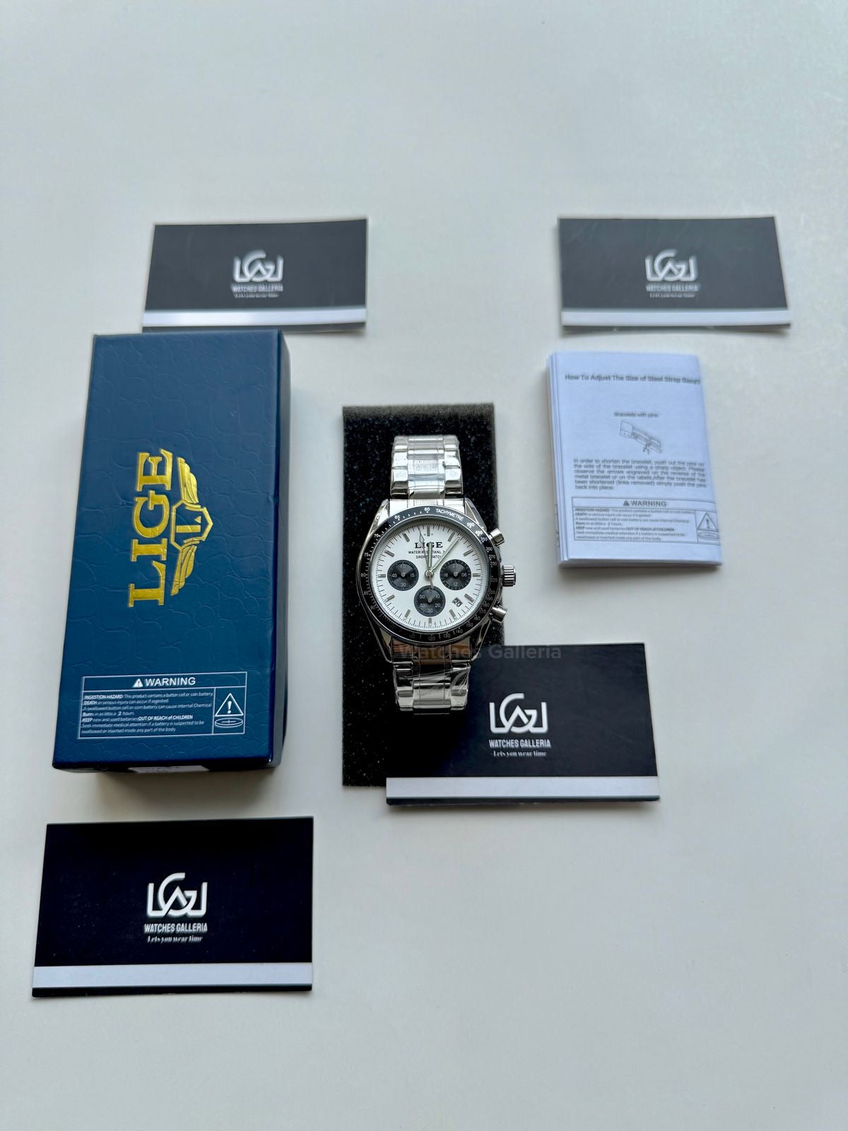 Lige Speedmaster Quartz (White/Black) Lige89137 Watches Galleria © Copyrights All Right Reserved
