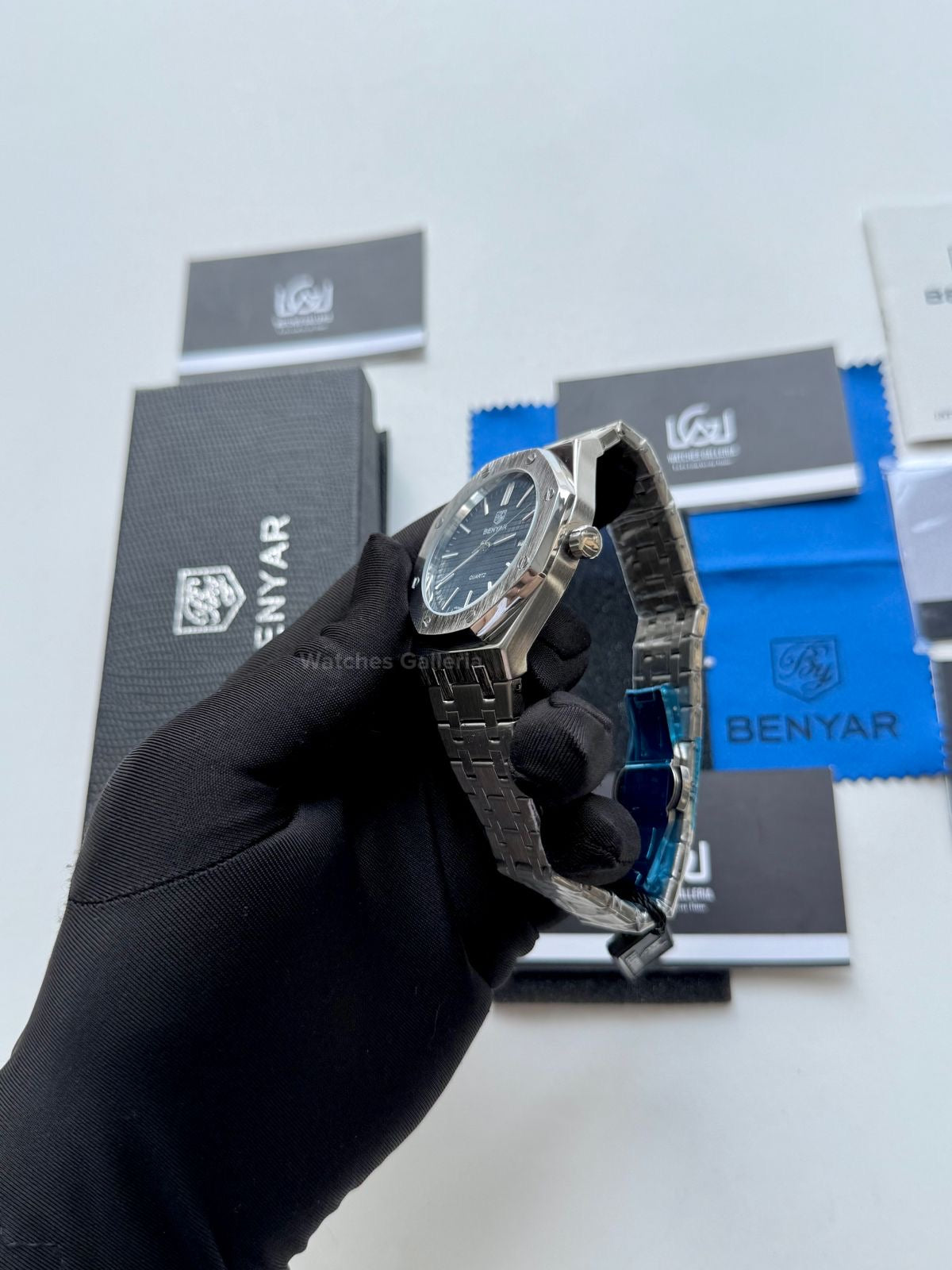 Benyar Royal Oak V2 Quartz (Black) By5156 Watches Galleria © Copyrights All Right Reserved