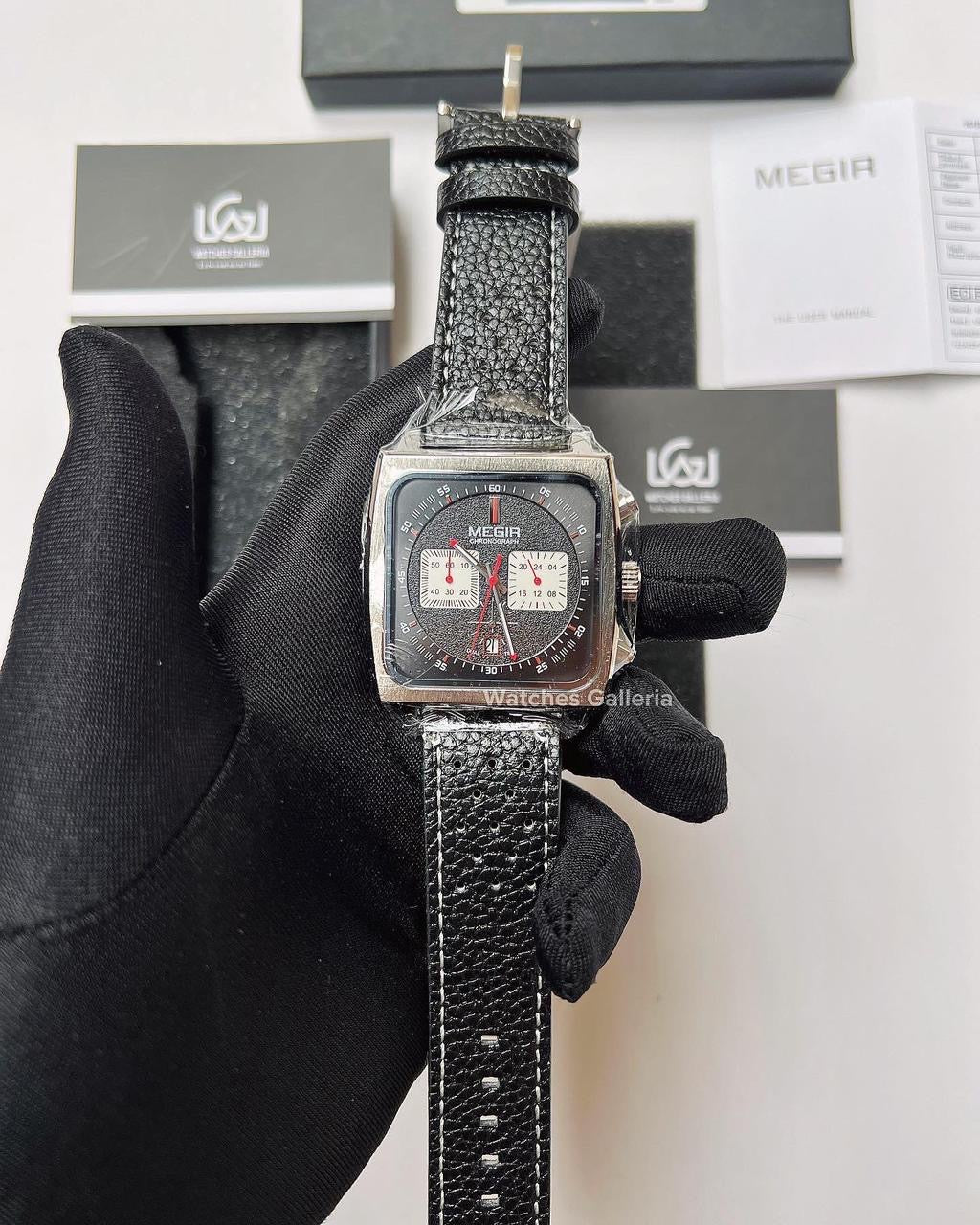 Megir Monaco Chronograph Quartz (Black) ML2182