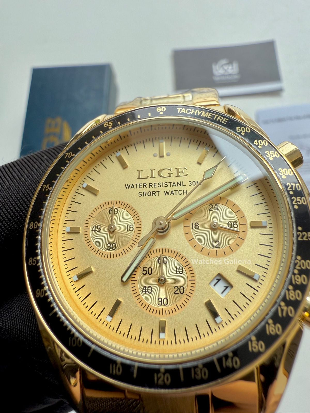 Lige Speedmaster Quartz (Gold/Black) lige89137 Watches Galleria