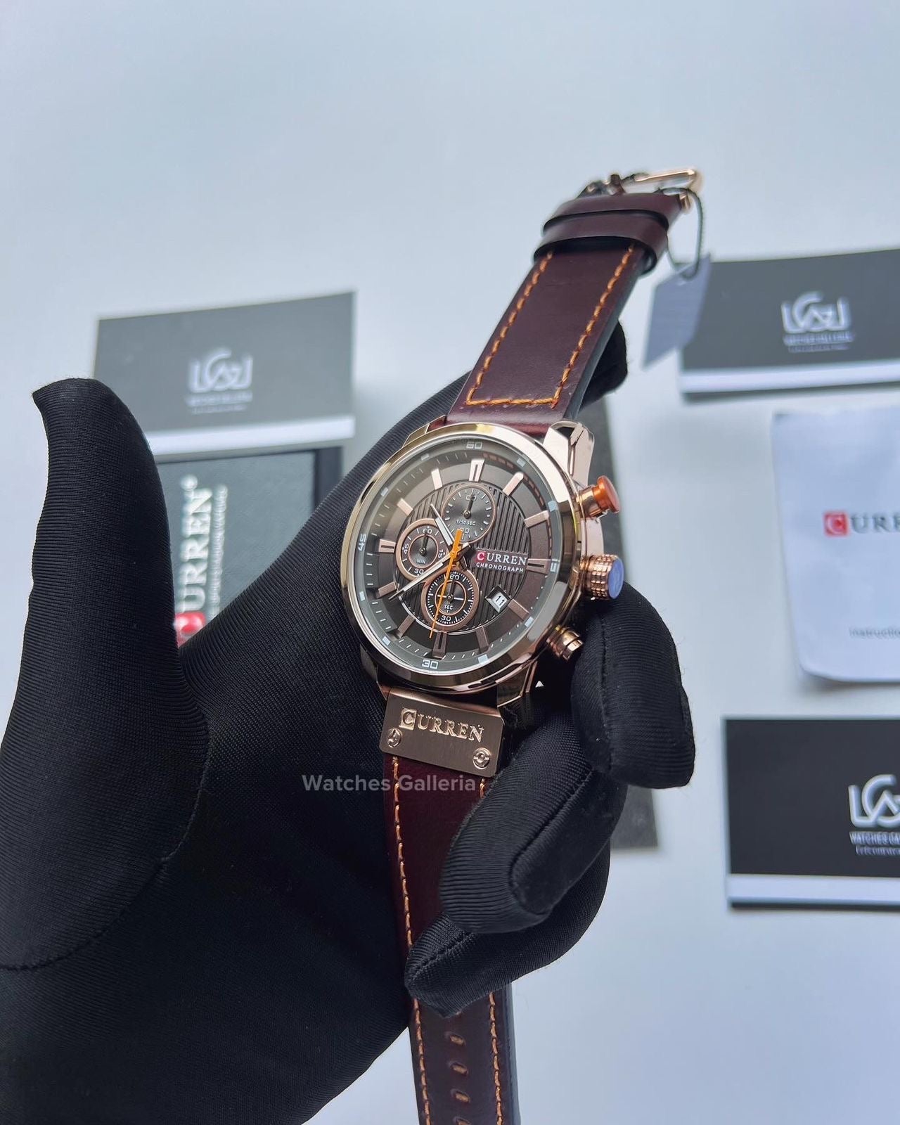 Curren Chronograph (Rose Gold Brown) C8921 Watches Galleria