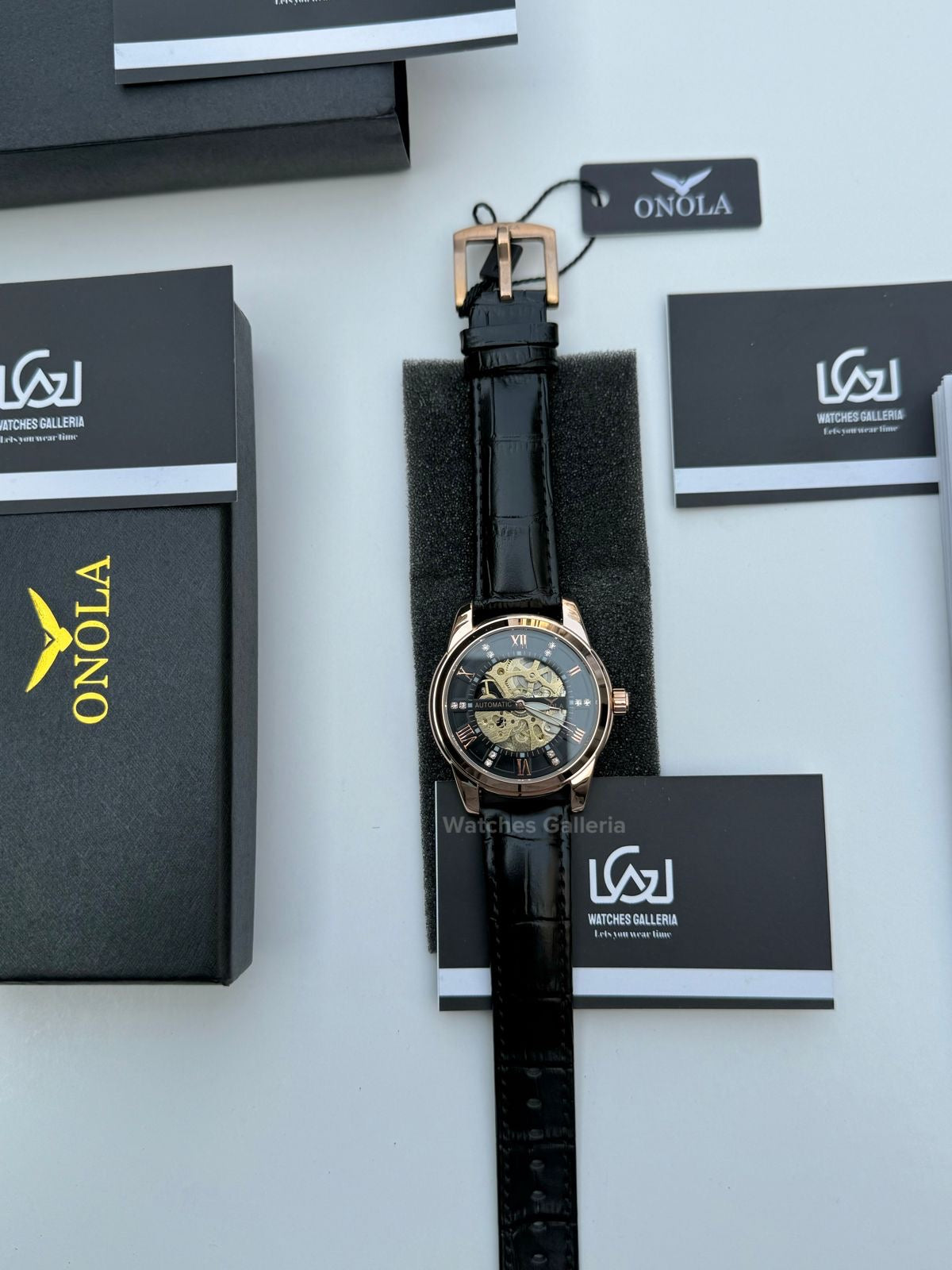 Onola Skeleton Watch Automatic (Rose Gold) ON3861 Watches Galleria