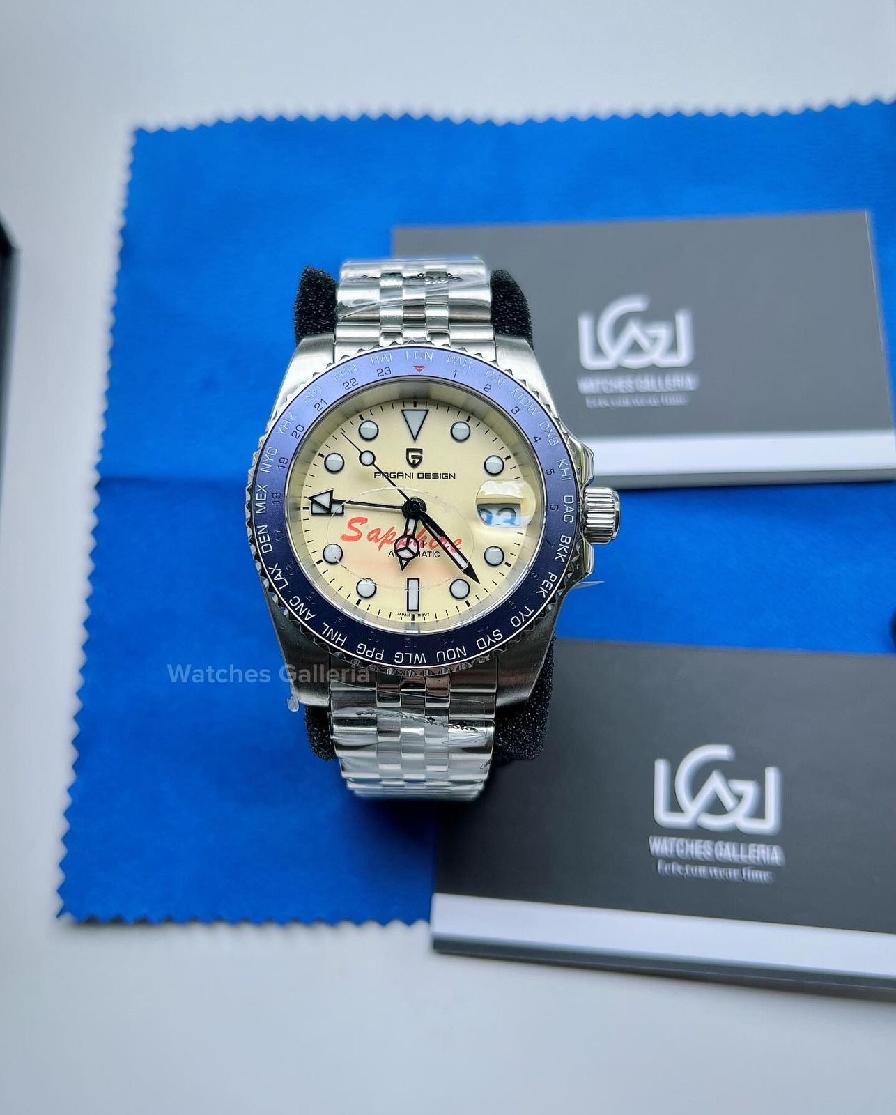 Pagani Design World Time GMT Master Automatic (Blue & Yellow) PD1758 Watches Galleria
