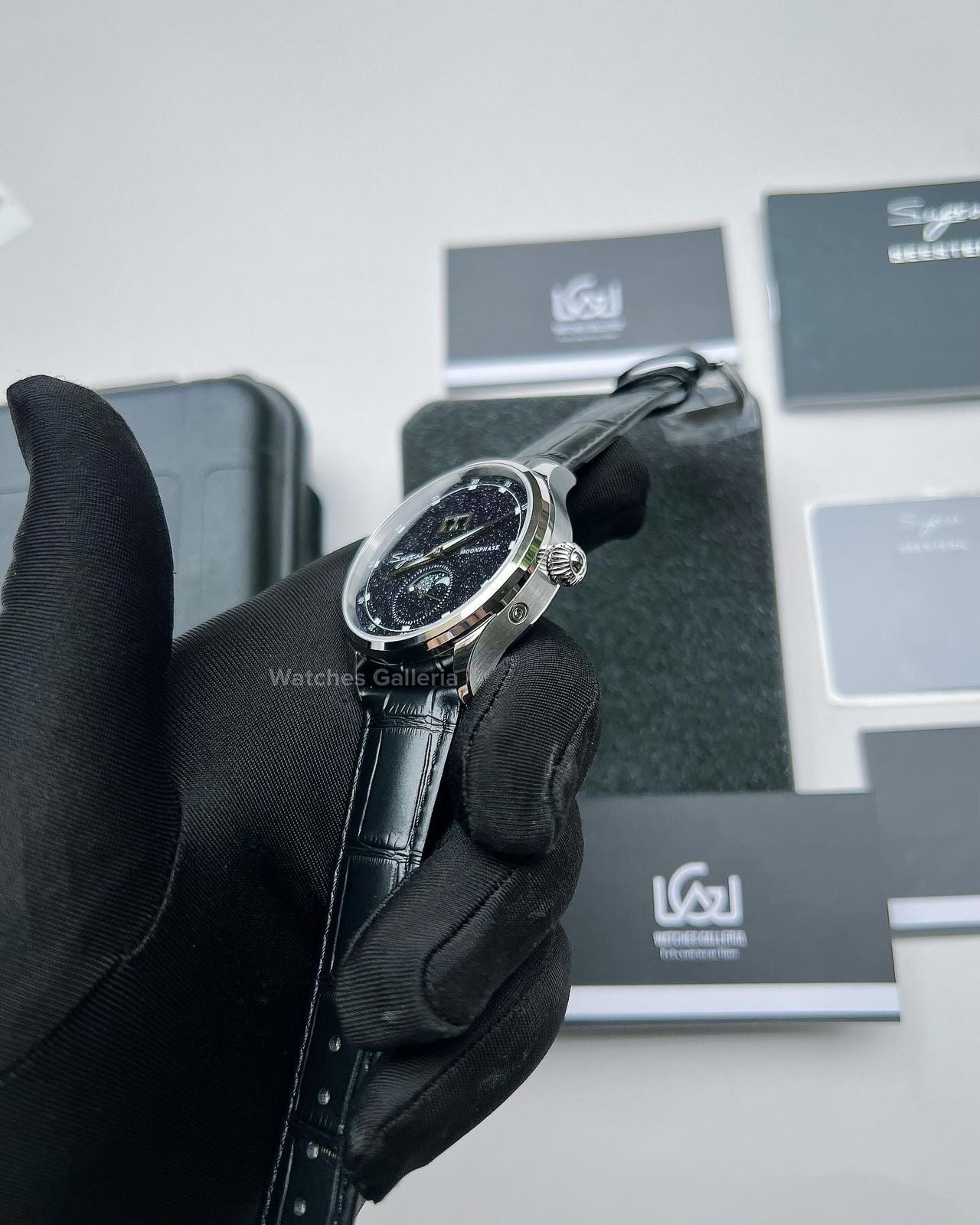 Sugess Moonphase Watch Automatic (Black) S401B Watches Galleria
