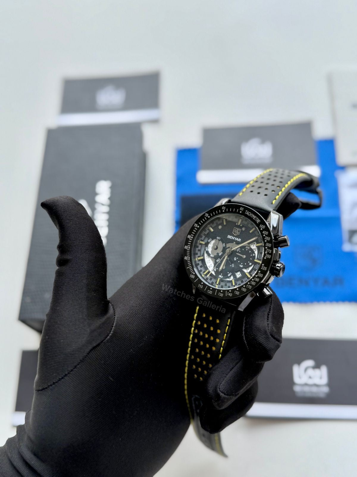 Benyar Dark Side of the Moon Apollo 8 Quartz (Black/Yellow) BY5120 Watches Galleria