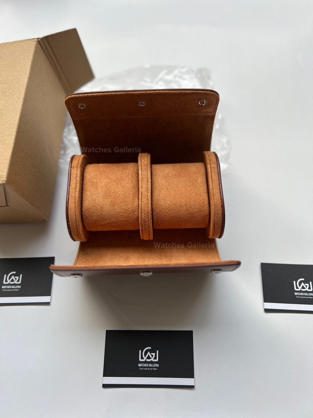 Watch Travel Box Roll 2 Slots (Brown) Watches Galleria