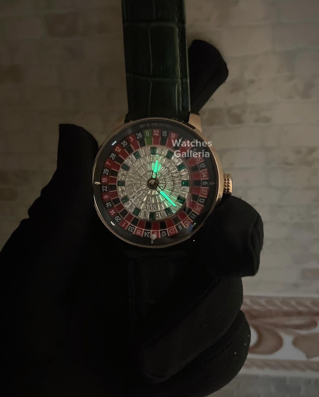 Pindu Design Casino Roulette Automatic Watch (Baguette Cut Diamonds Dial) P6617 Watches Galleria