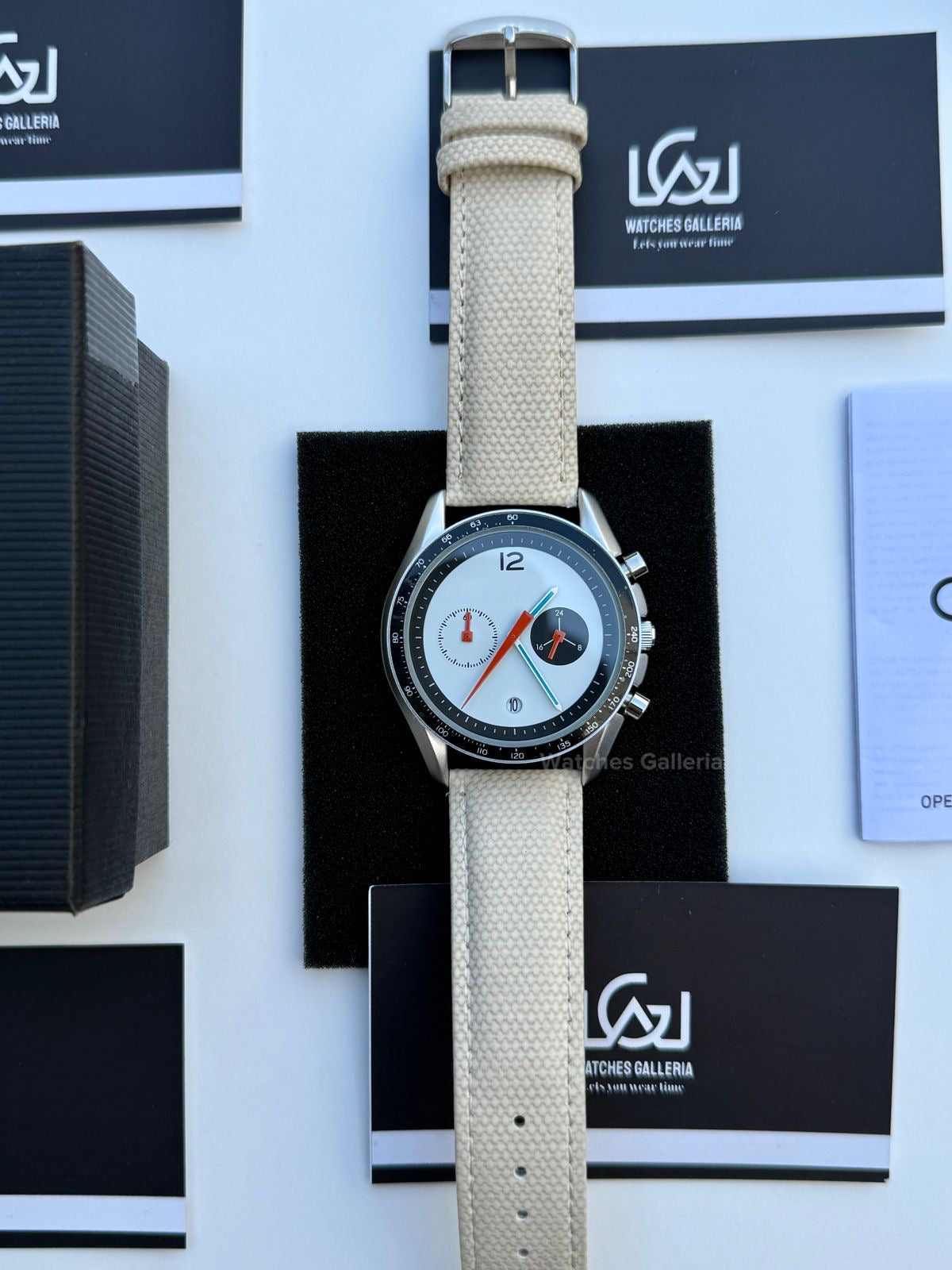 Ciloa Chronograph Leather Quartz (White) ciloa507 Watches Galleria