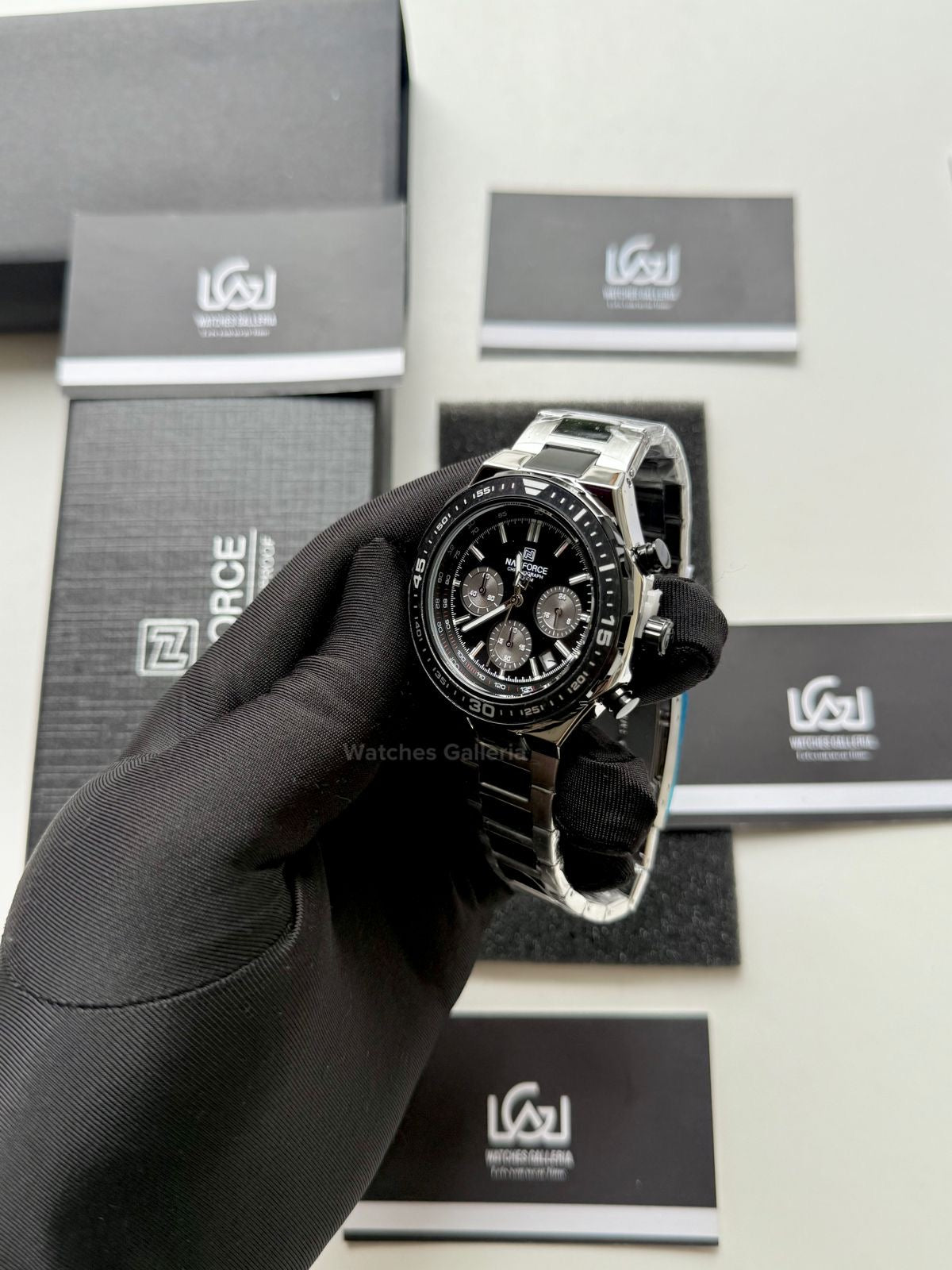 Naviforce Formula I Chronograph Quartz (Silver/Black) NF8049 Watches Galleria