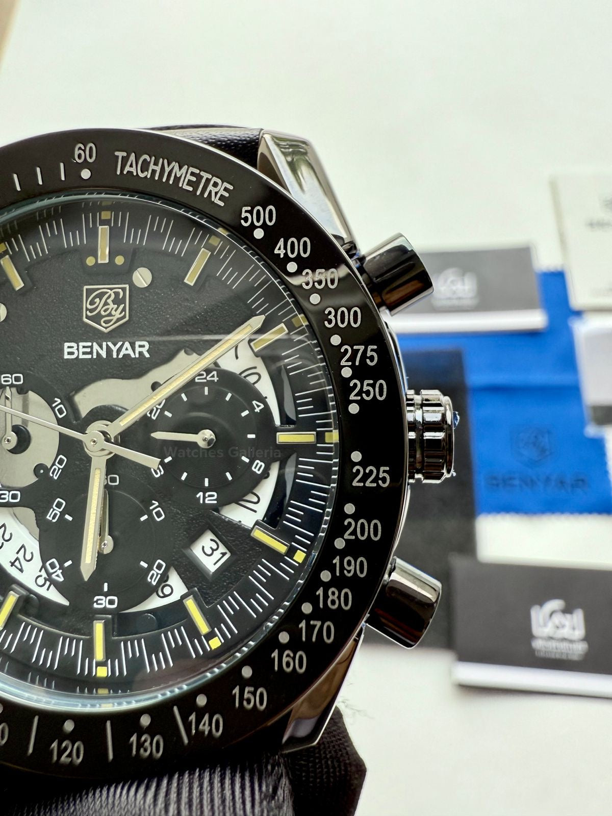 Benyar Dark Side of the Moon Apollo 8 Quartz (Black/Yellow) BY5120 Watches Galleria