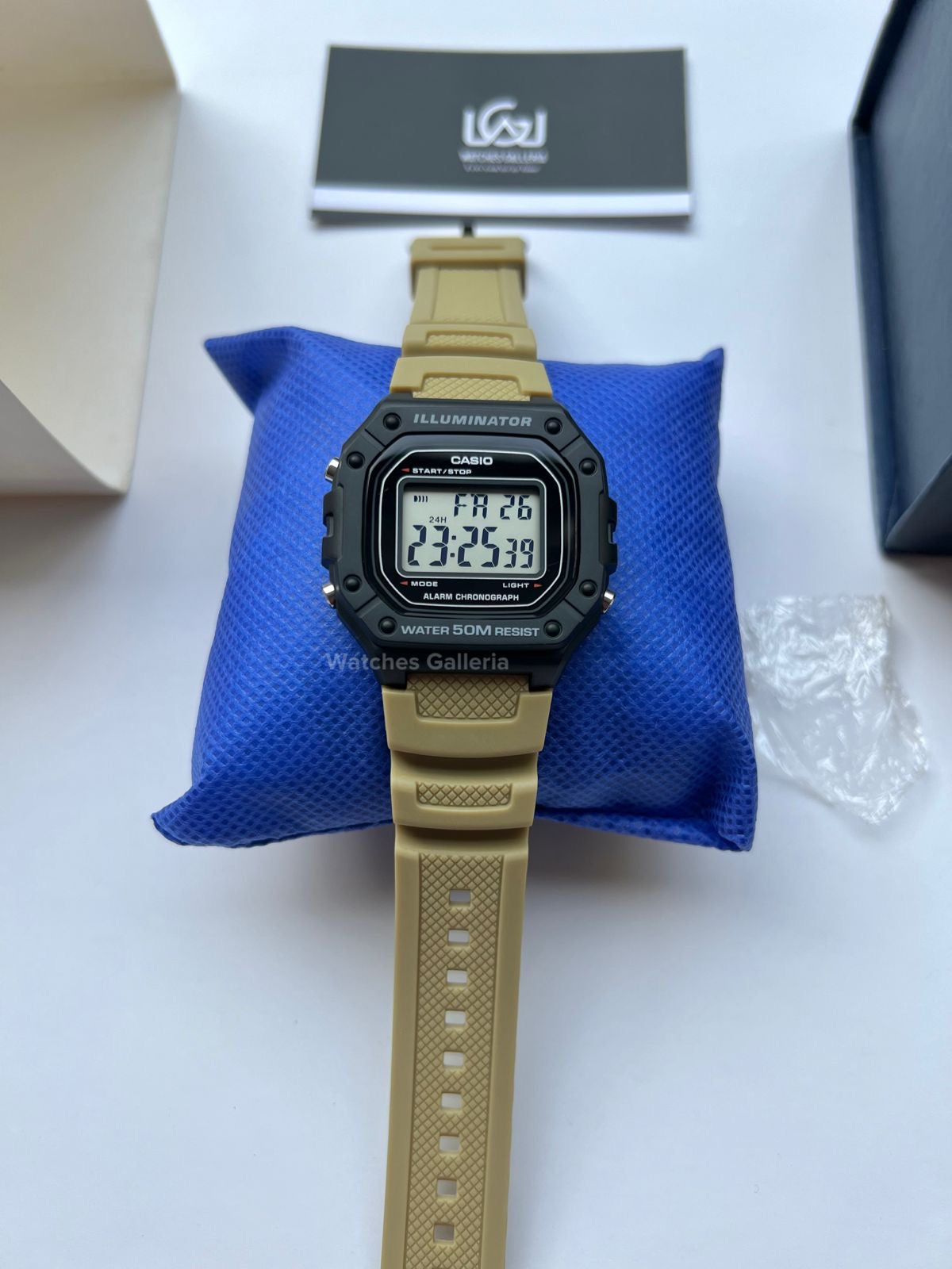 Casio Sports Digital Watch Khaki Exclusive (White Display) W218H Watches Galleria