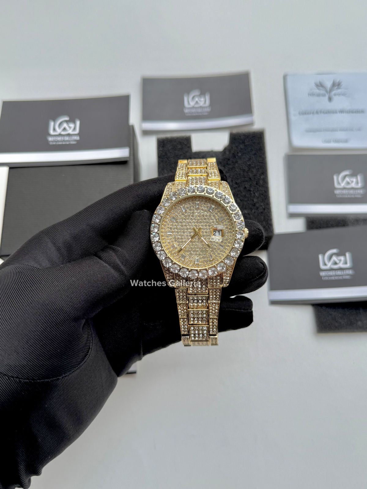 Miss Fox Iced Out Royal Oak Quartz (Gold) MFV332 Watches Galleria