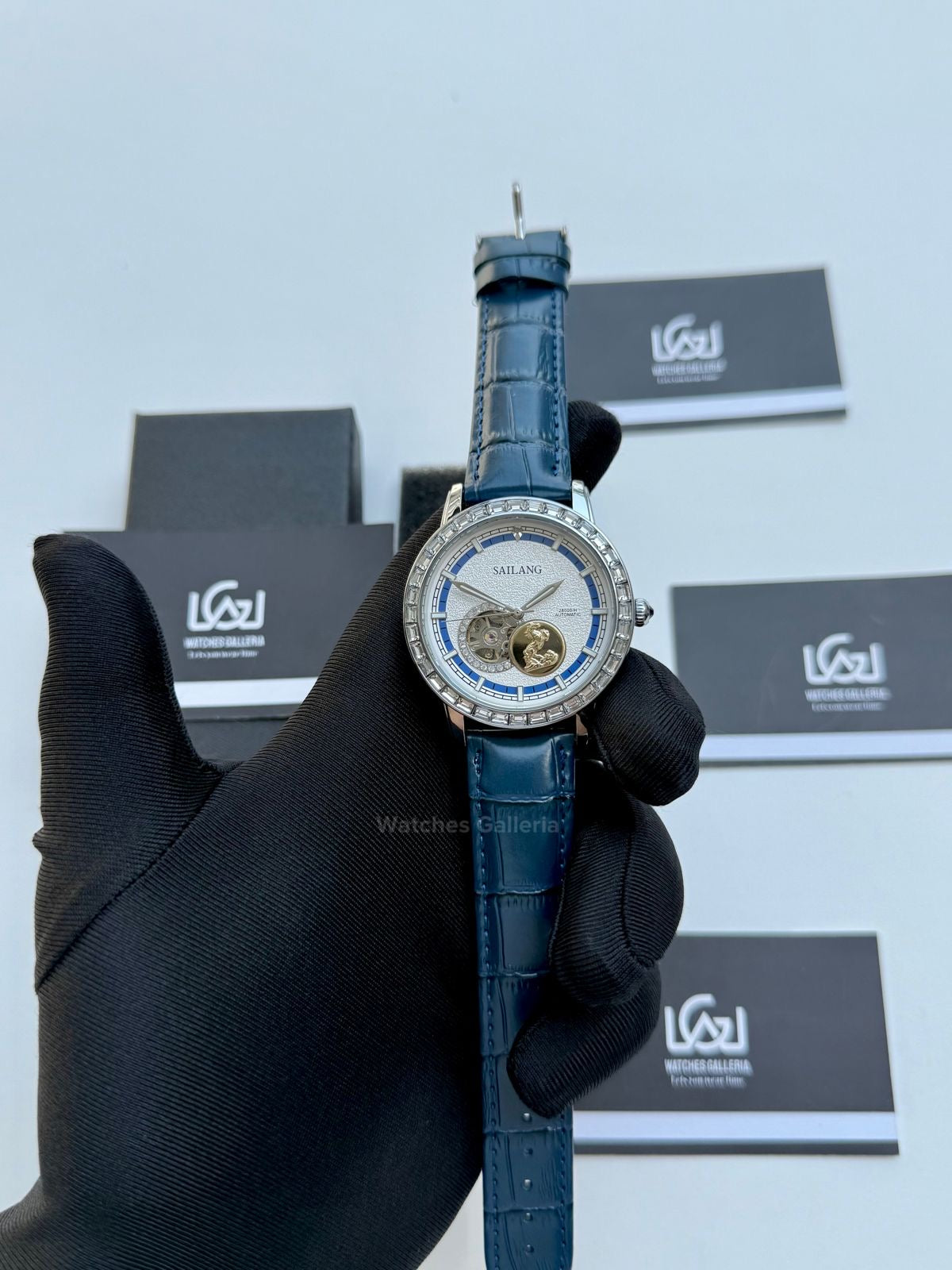 Sailang Open Heart Watch Automatic (Blue) 6603C Watches Galleria