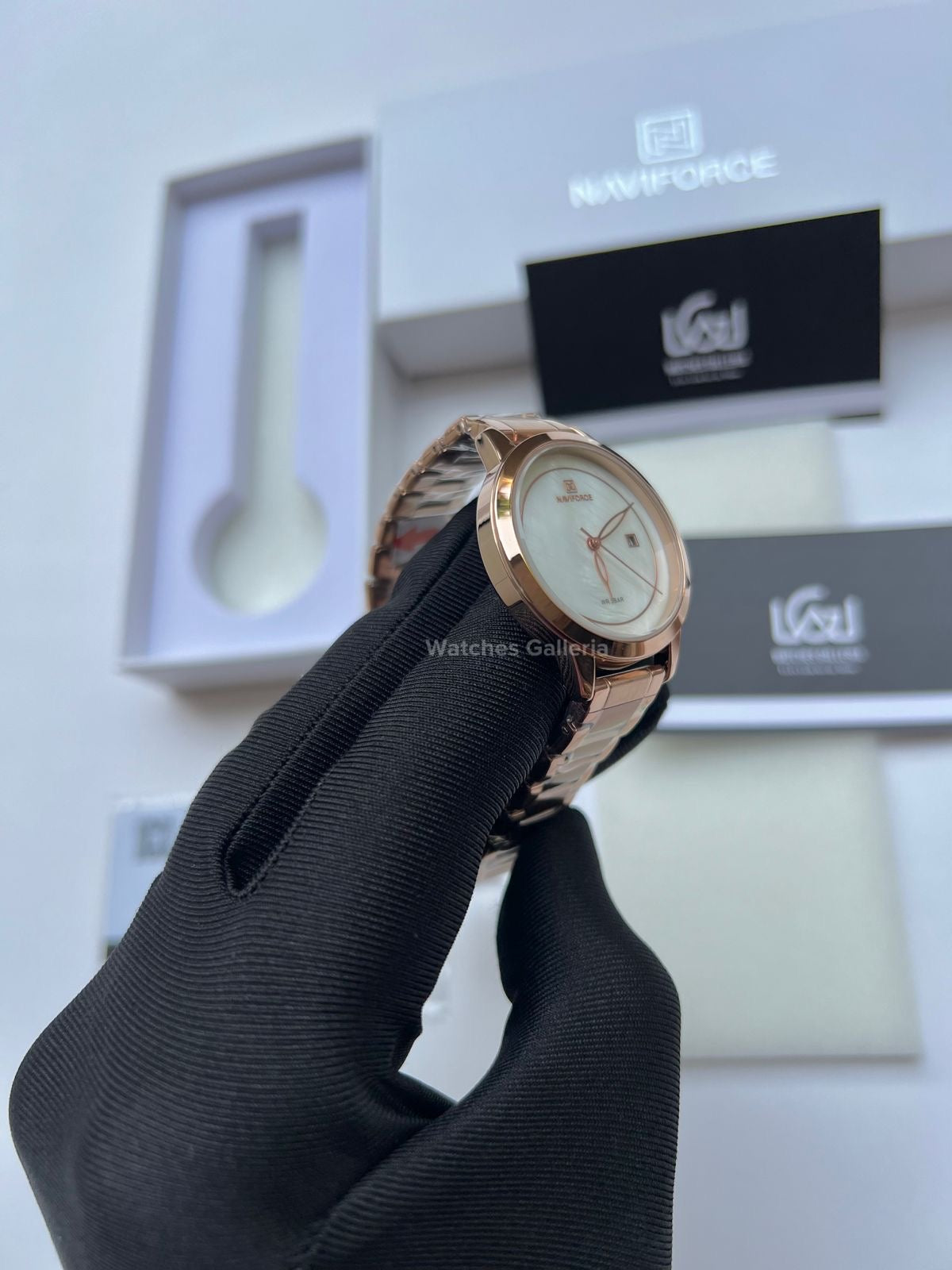 Naviforce Ladies Date Just (Rose Gold) NF5008L Watches Galleria