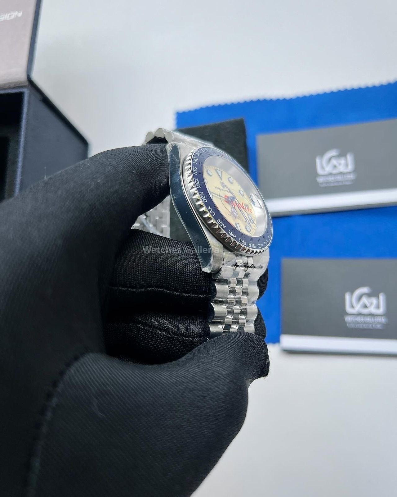 Pagani Design World Time GMT Master Automatic (Blue & Yellow) PD1758 Watches Galleria