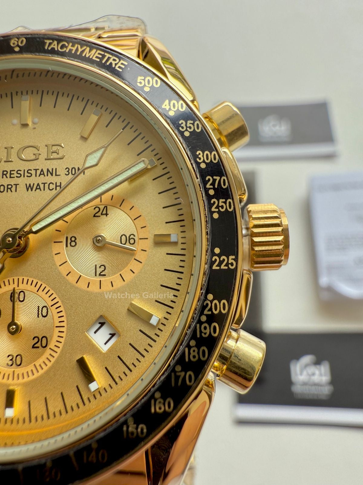 Lige Speedmaster Quartz (Gold/Black) lige89137 Watches Galleria