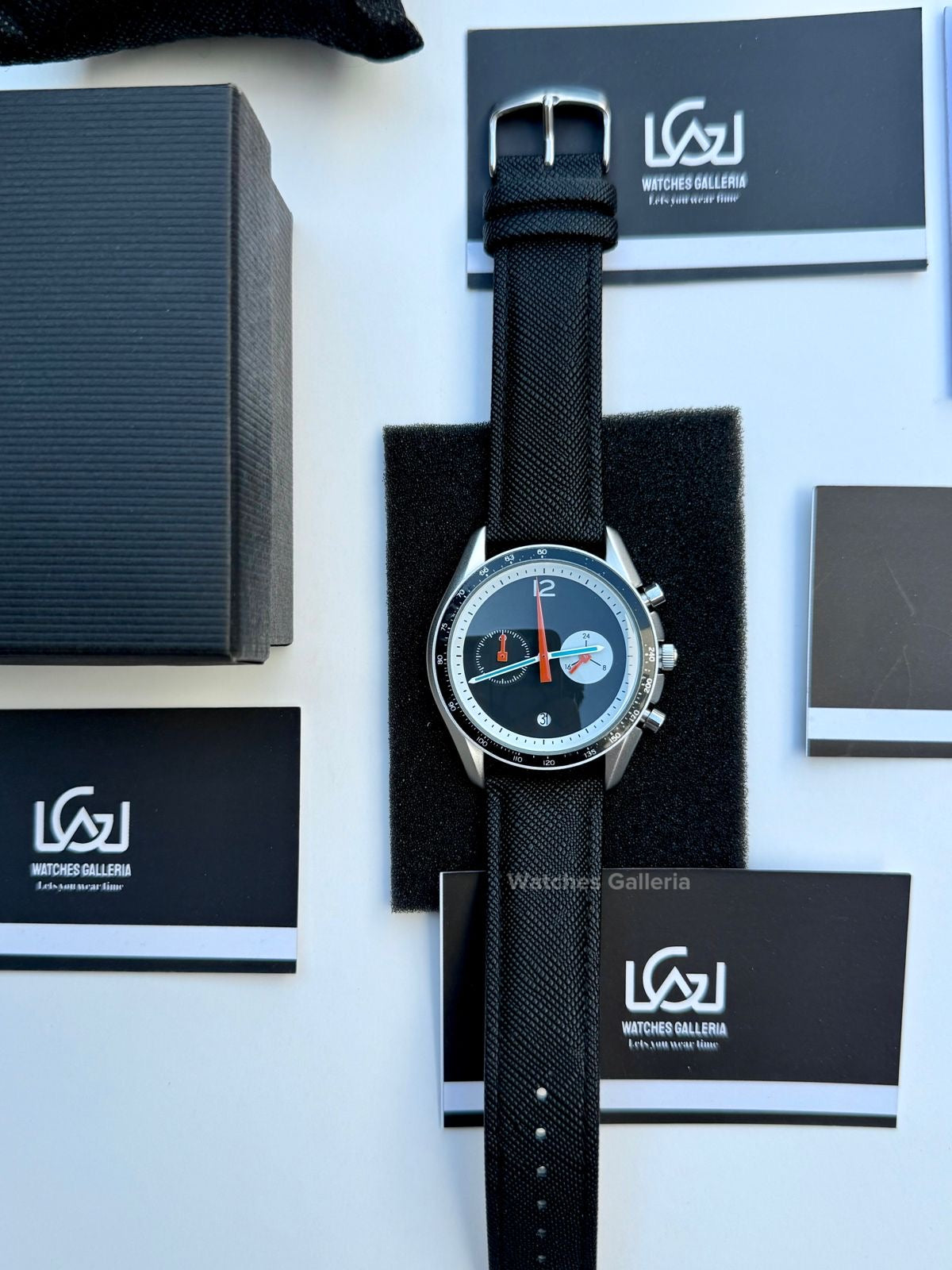 Ciloa Chronograph Leather Quartz (Black) ciloa507 Watches Galleria
