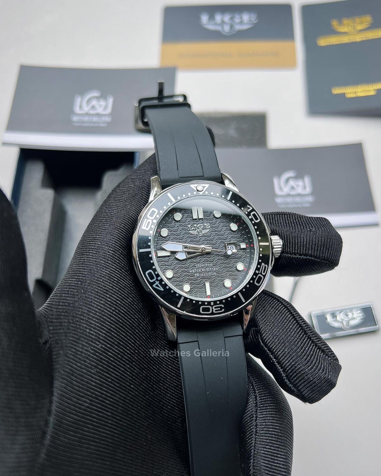 Lige Sea Master Diver Quartz (Black) LG8963