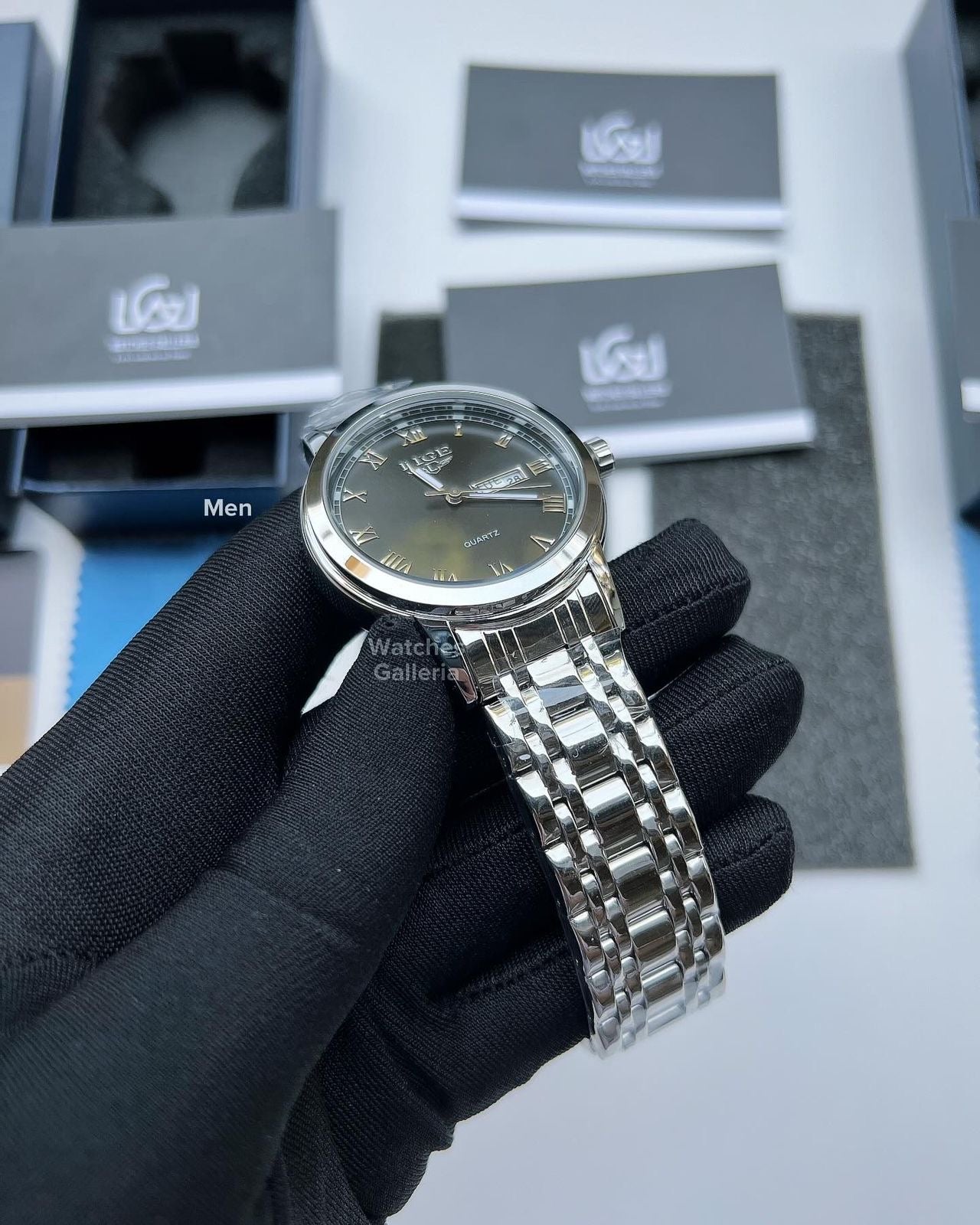 Lige Date Day Couple Watch (Black) Lige9846 Lige10007L
