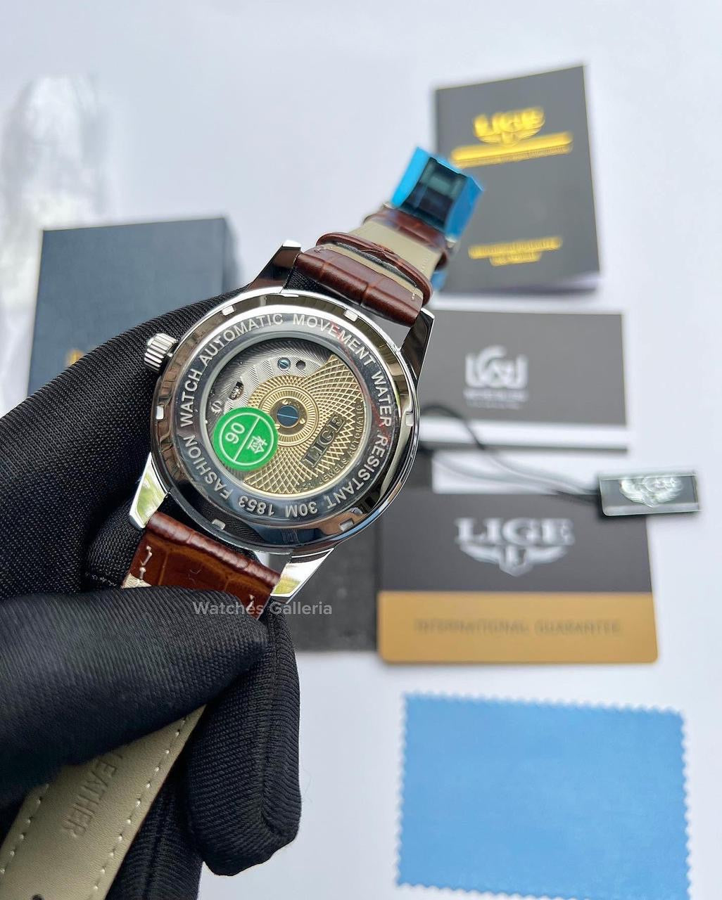 Lige Moonphase Automatic (Brown Silver) LIGE6828