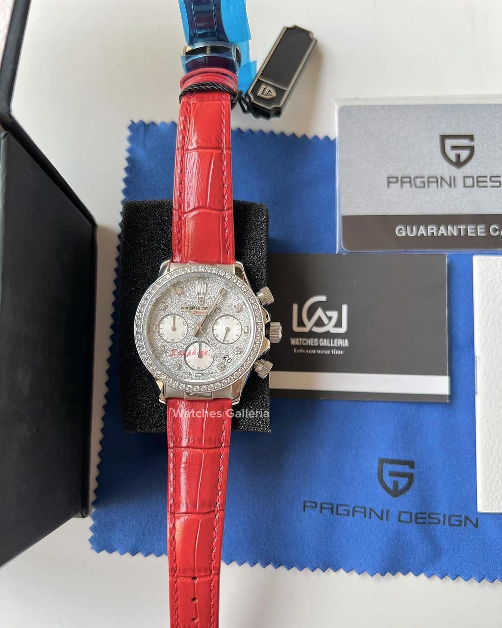 Pagani Design Daytona Stones Quartz Unisex (Red) PD1730