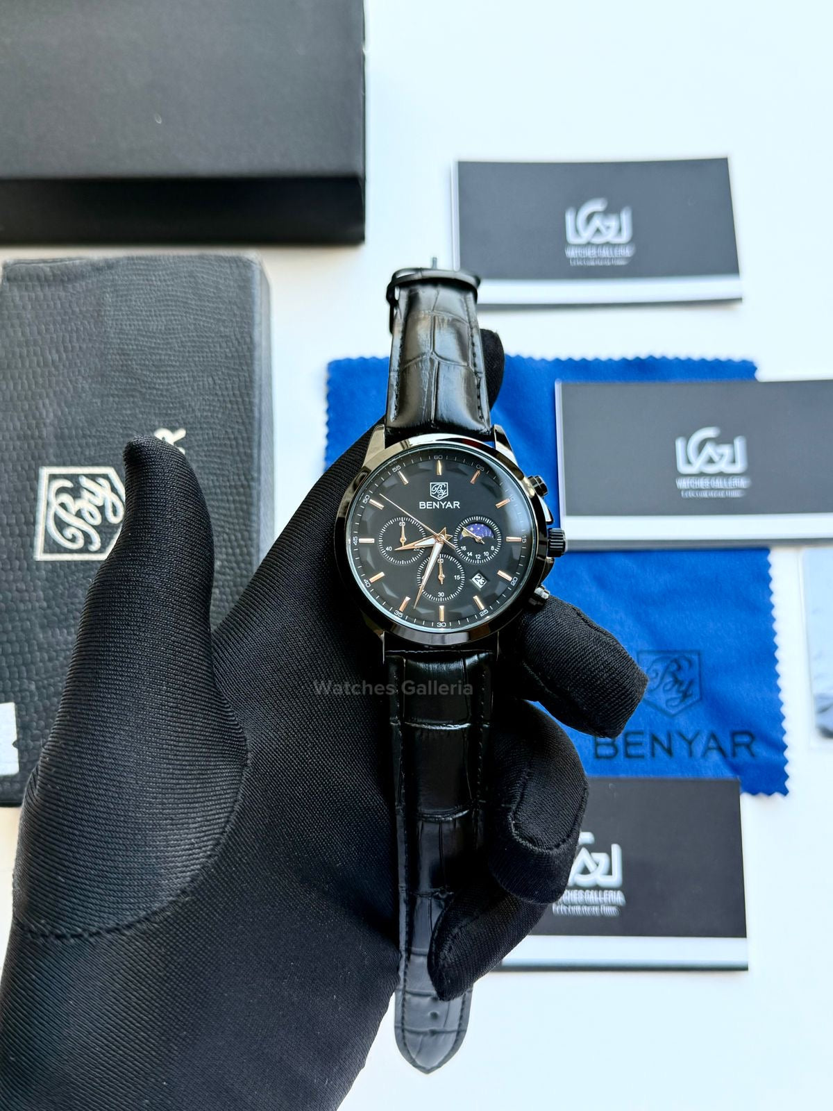 Benyar Chronograph Moonphase Quartz(Black) BY5160 Watches Galleria