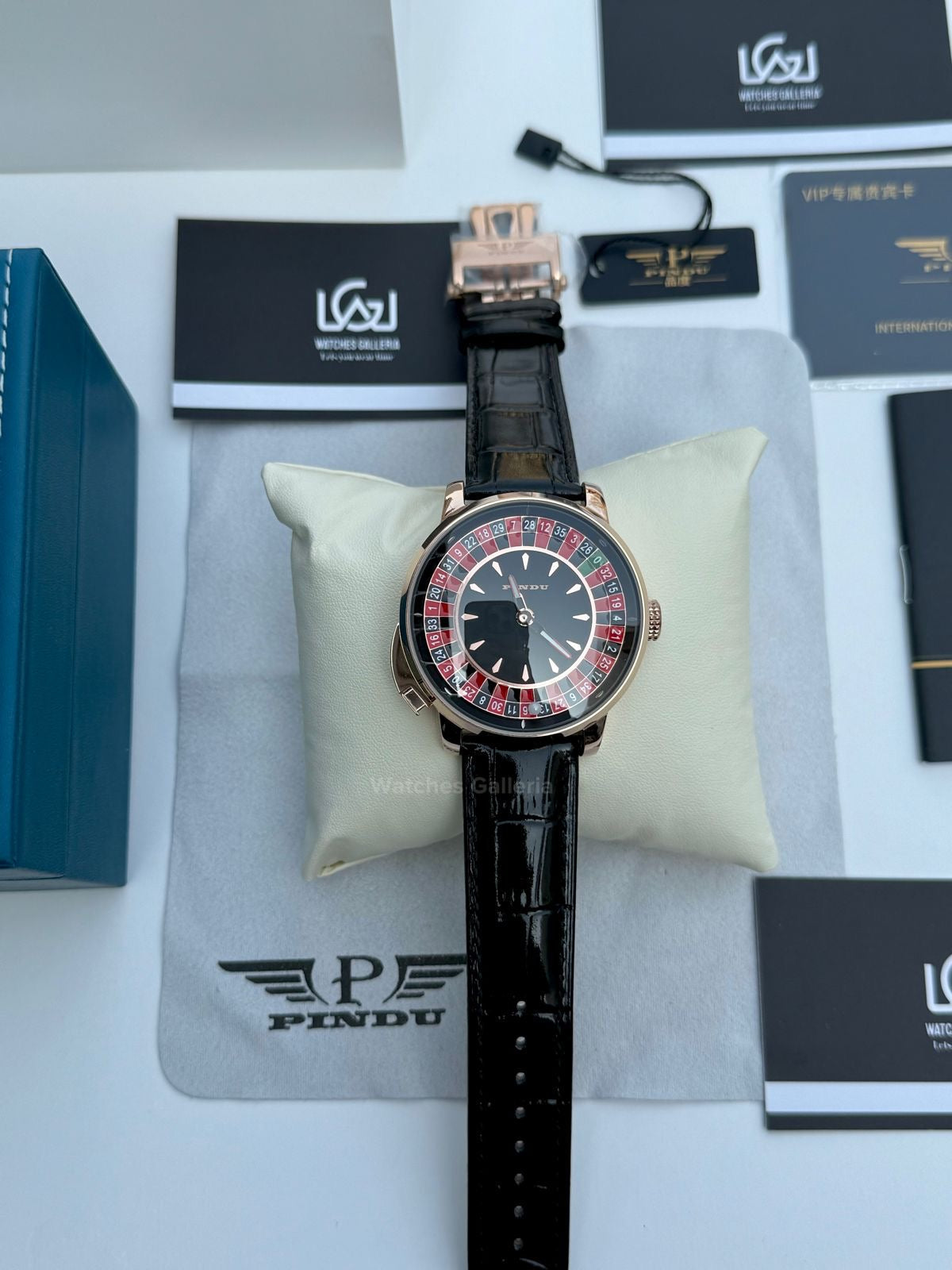 Pindu Design Casino Tourbillon Roulette Button Automatic (Black) P6628 Watches Galleria