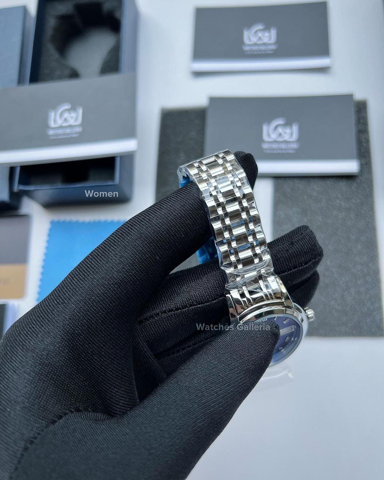 Lige Date Day Couple Watch (Silver/Blue) Lige9846 Lige10007