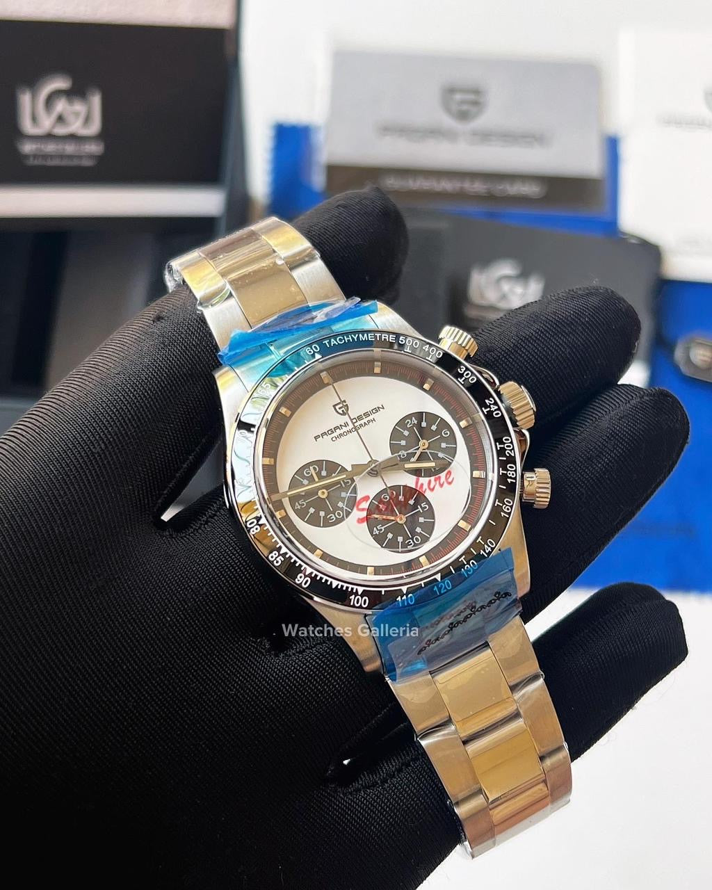 Pagani Design Paul Newman Daytona (White/Red) PD1676