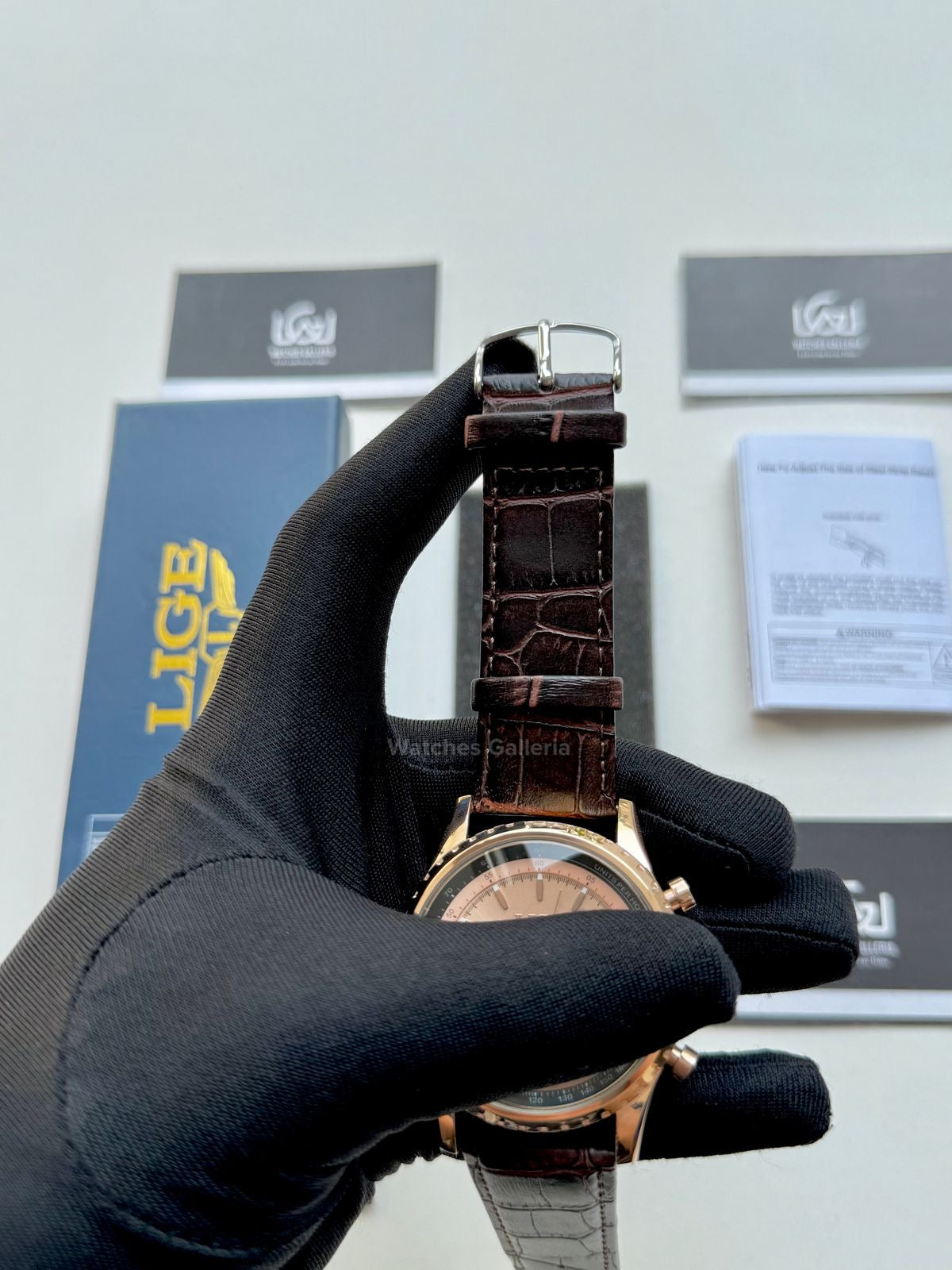 Lige Chronograph Quartz (Rose Gold) Lige8989 Watches Galleria © Copyrights All Right Reserved