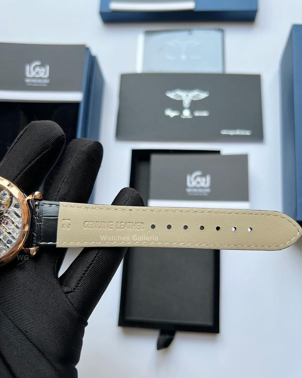 Sugess Skeleton Slimmaster Manual Wind (Black w/ Rose Gold) SU3600 (Discontinued)