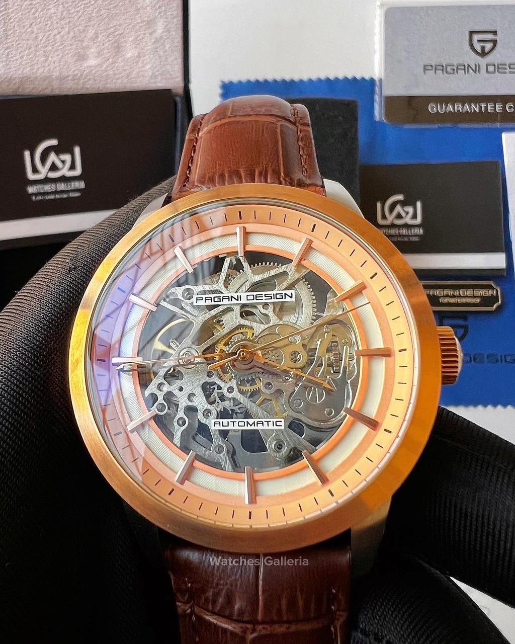 Pagani Design Skeleton Automatic (Brown/Gold) PD1638