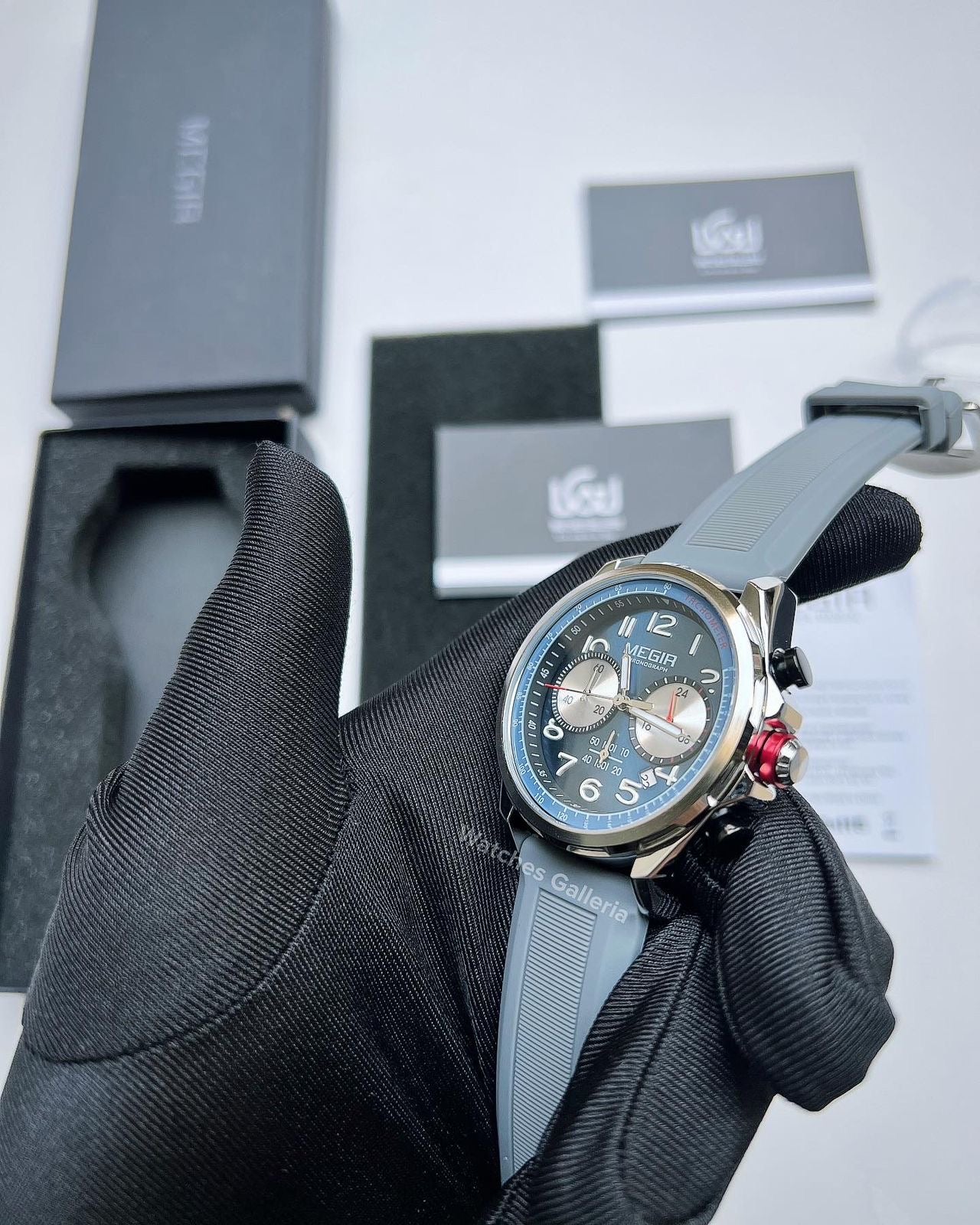 Megir Panda Chronograph Quartz (Grey Blue) MN2230