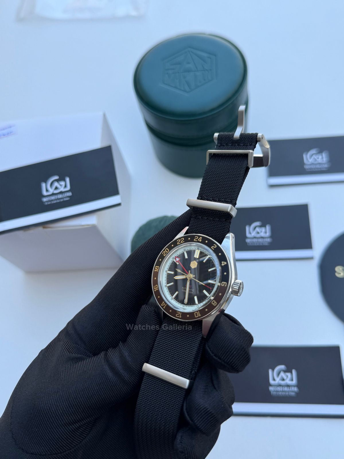 San Martin GMT RootBeer Automatic (Black Nato Straps) SN0116 Watches Galleria