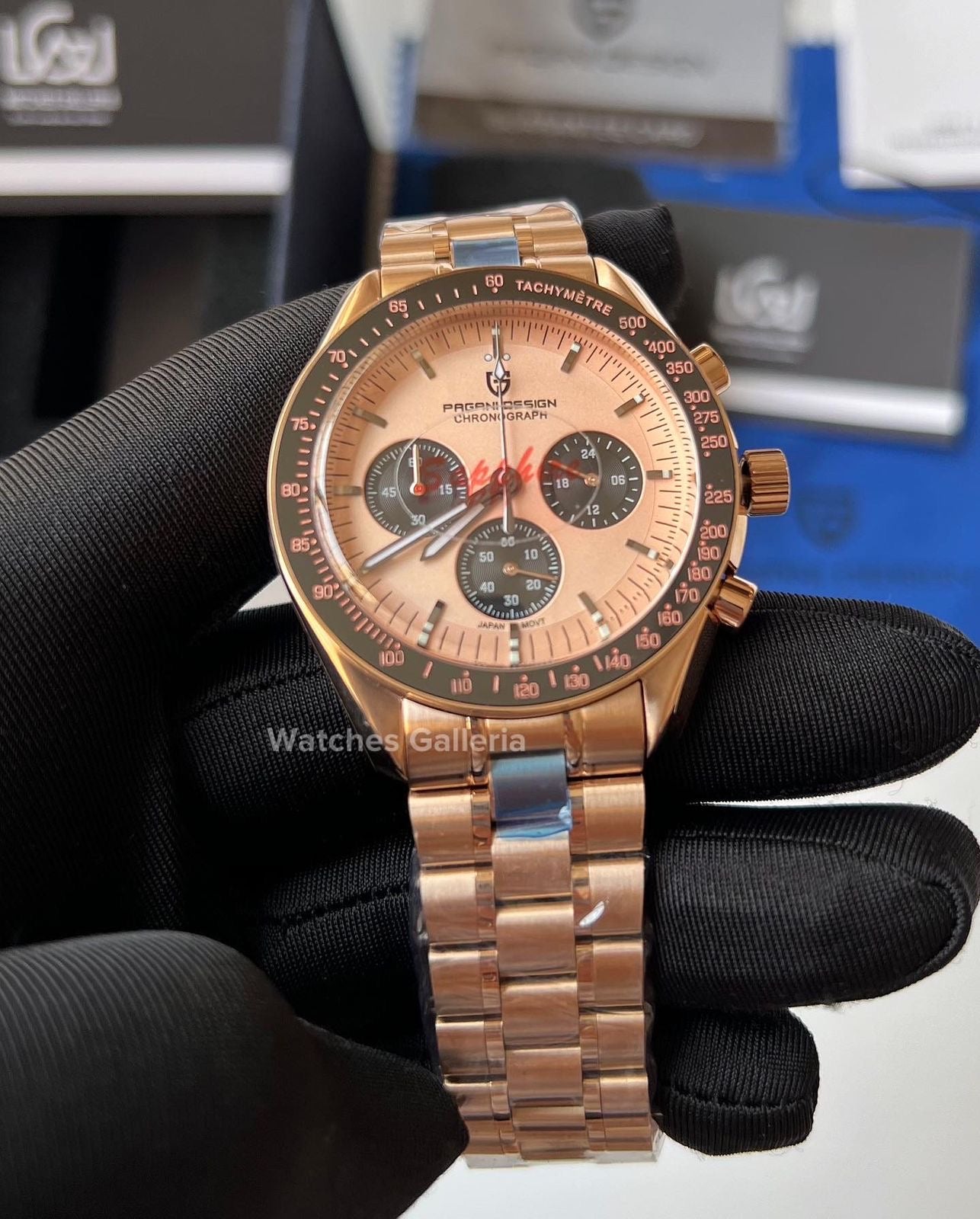 Pagani Design SpeedMaster MoonWatch Quartz (Gold/Black) PD1701 âDISCONTINUEDâ