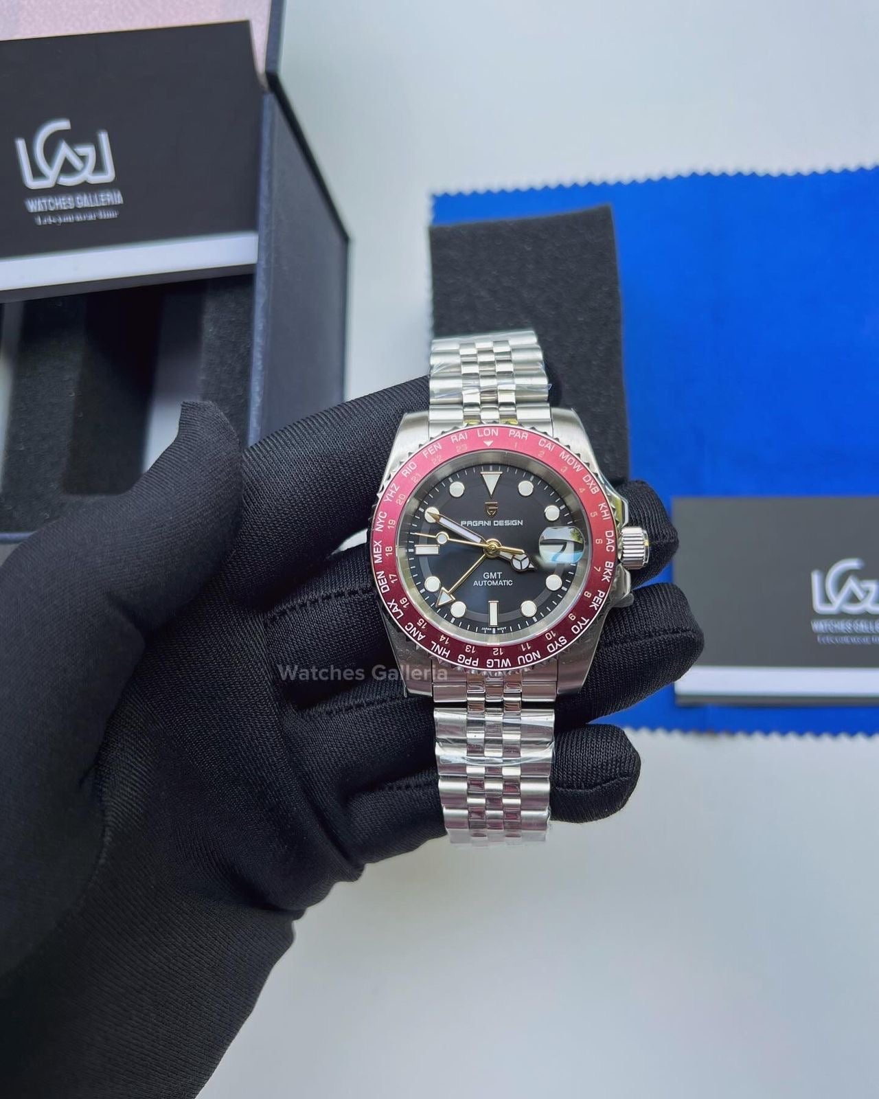 Pagani Design World Time GMT Automatic (Red) PD1758 Watches Galleria