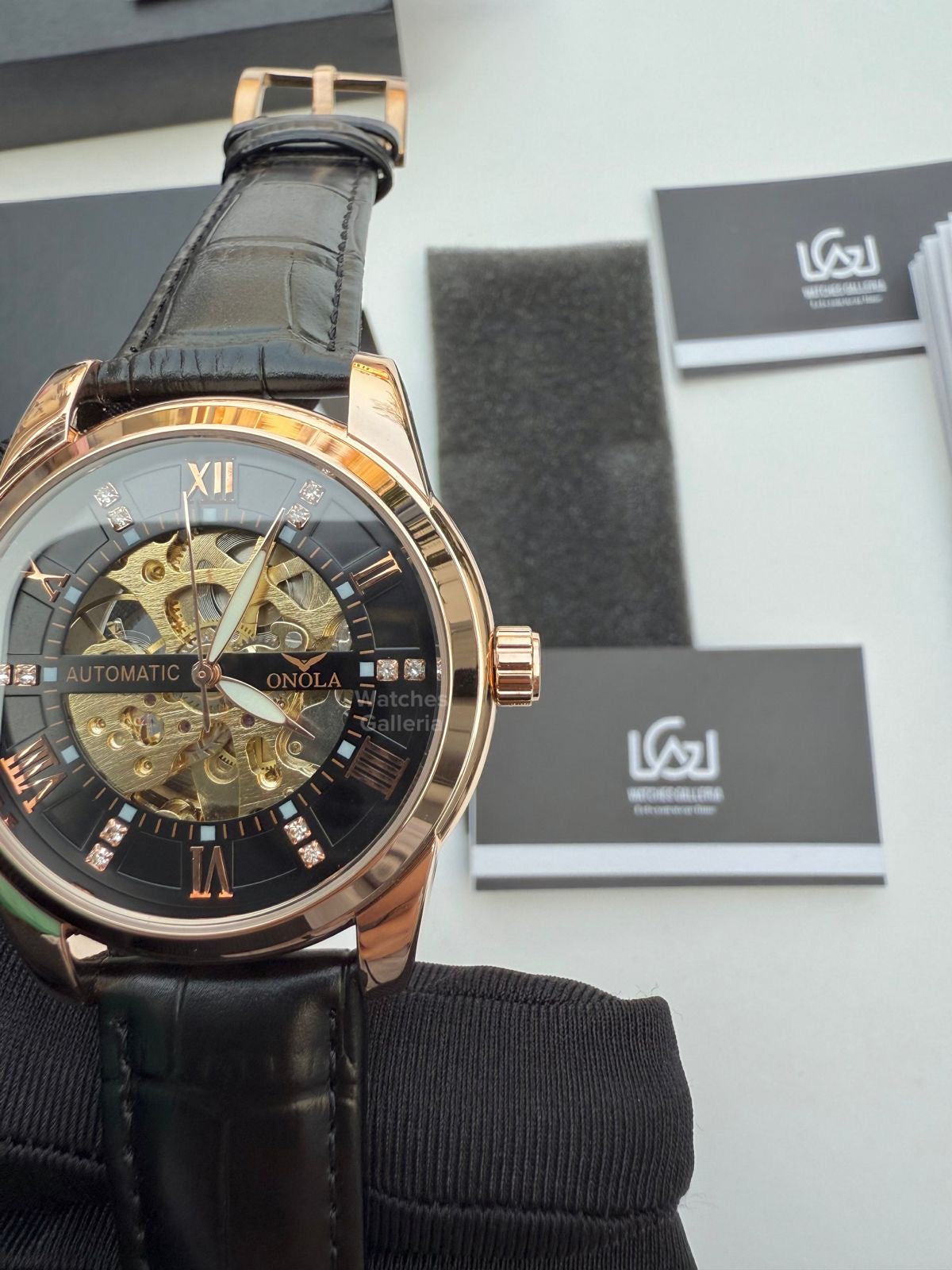 Onola Skeleton Watch Automatic (Rose Gold) ON3861 Watches Galleria