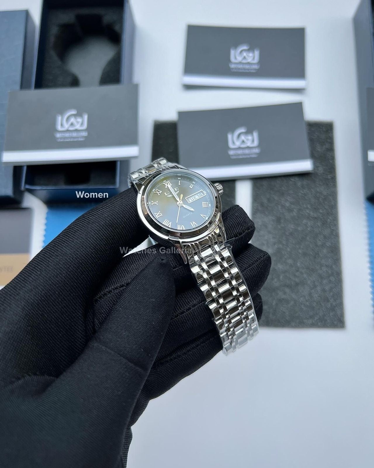 Lige Date Day Couple Watch (Black) Lige9846 Lige10007L